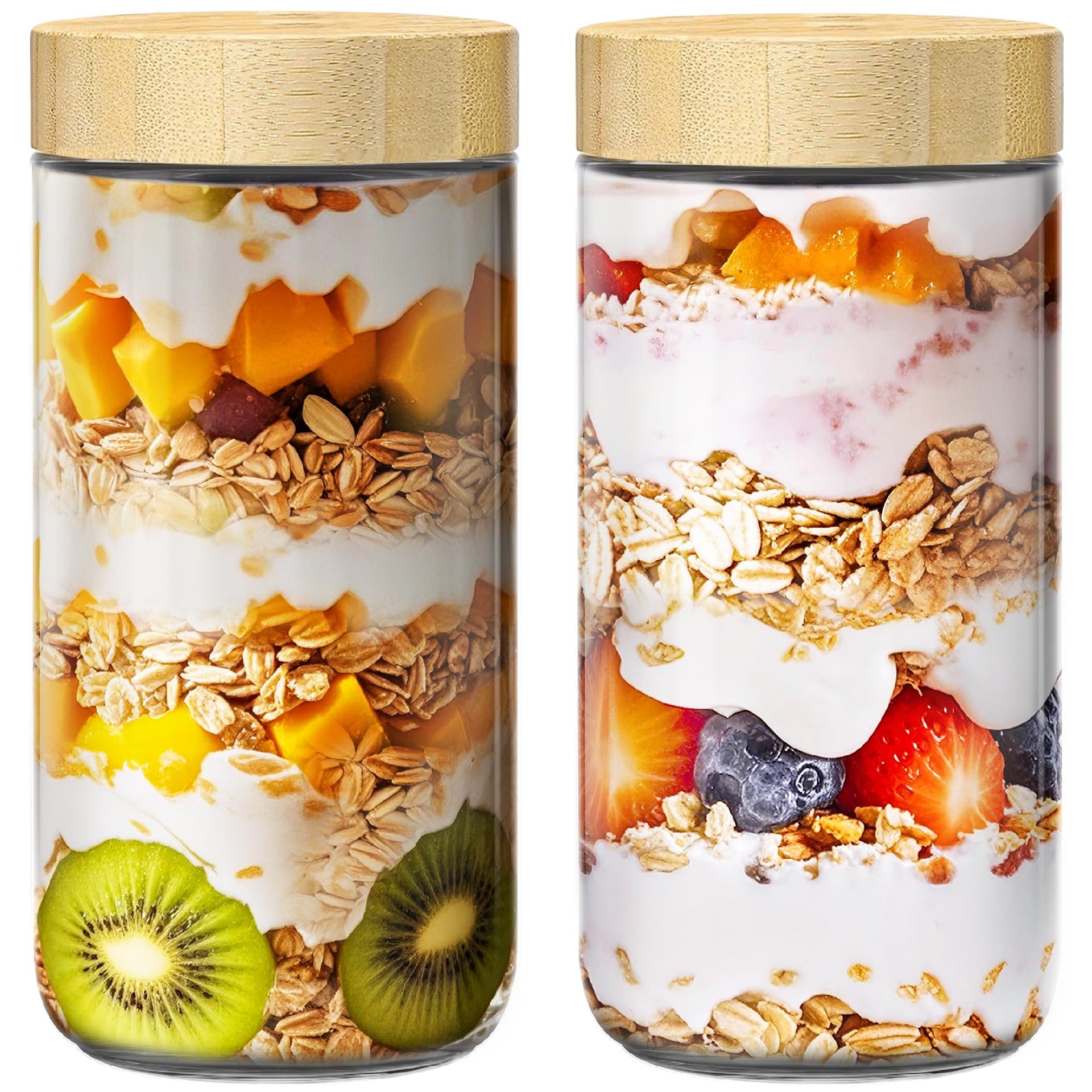 24 oz Glass Overnight Oats Containers (2 Count)