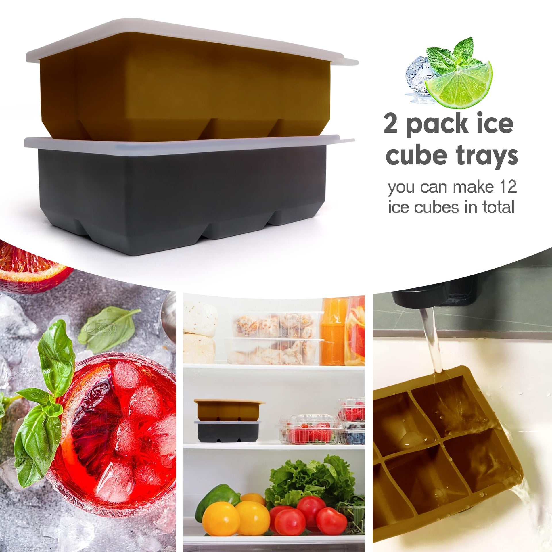 Silicone Ice Cube Trays with Lids (12.99 Count)