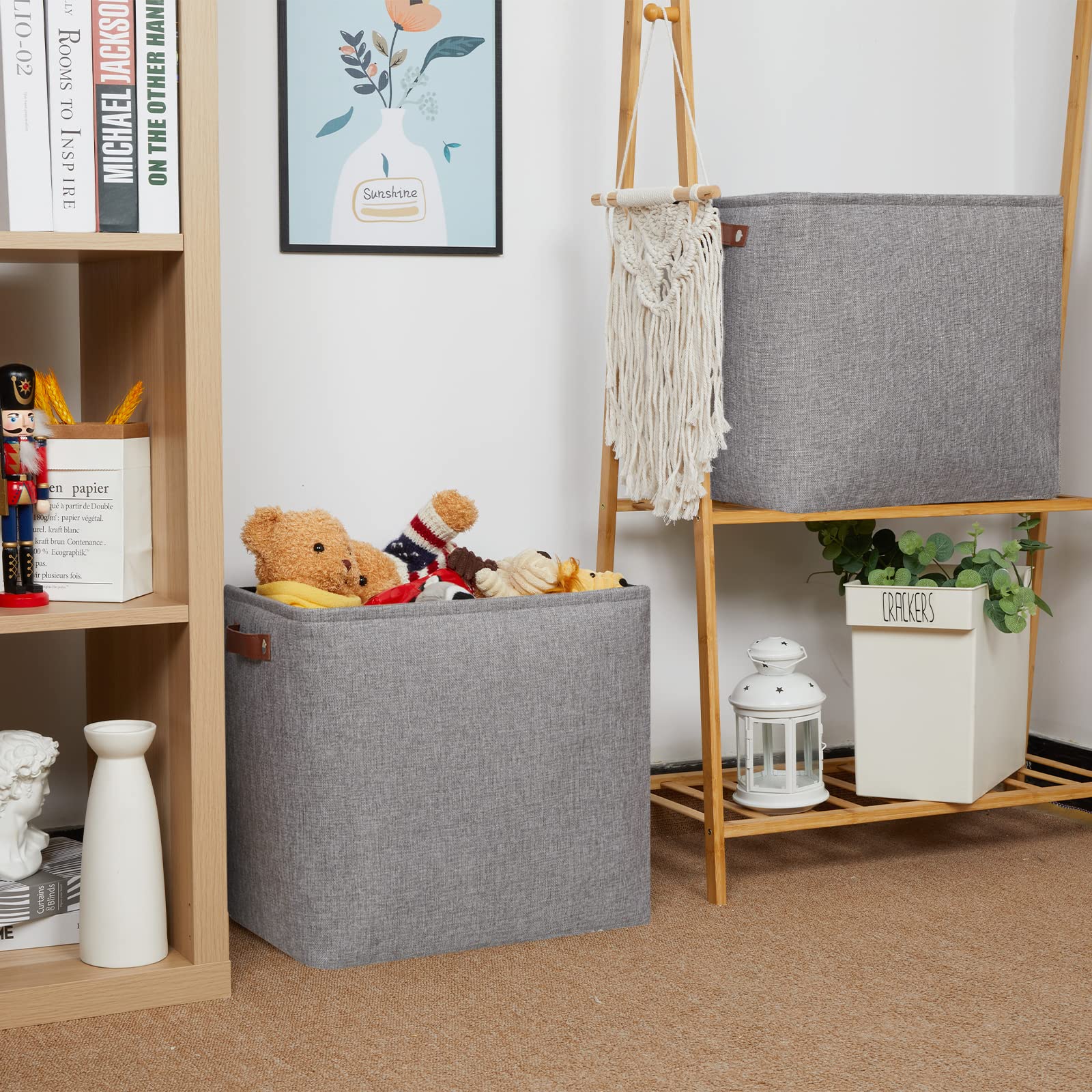 Tall Storage Baskets for Shelves (2 Count)