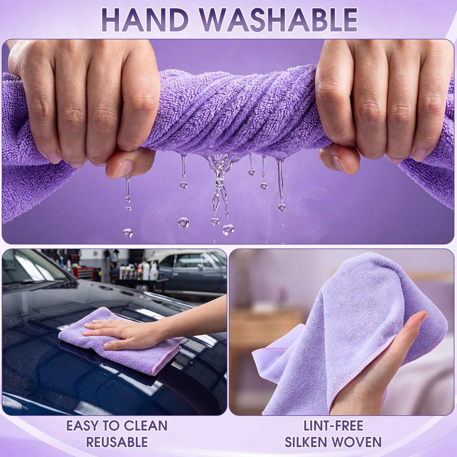 60 Pcs Microfiber Cleaning Cloths for Cars Ultra Absorbent Car Towels Drying Reusable Cleaning Supplies House Kitchen Window Microfiber Towel (60 Count)