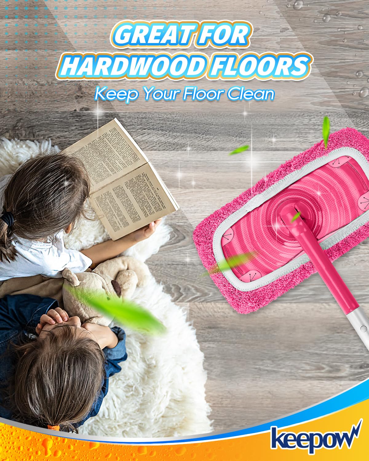 Reusable Microfiber Mop Pads Compatible with Swiffer Sweeper (6 Count)