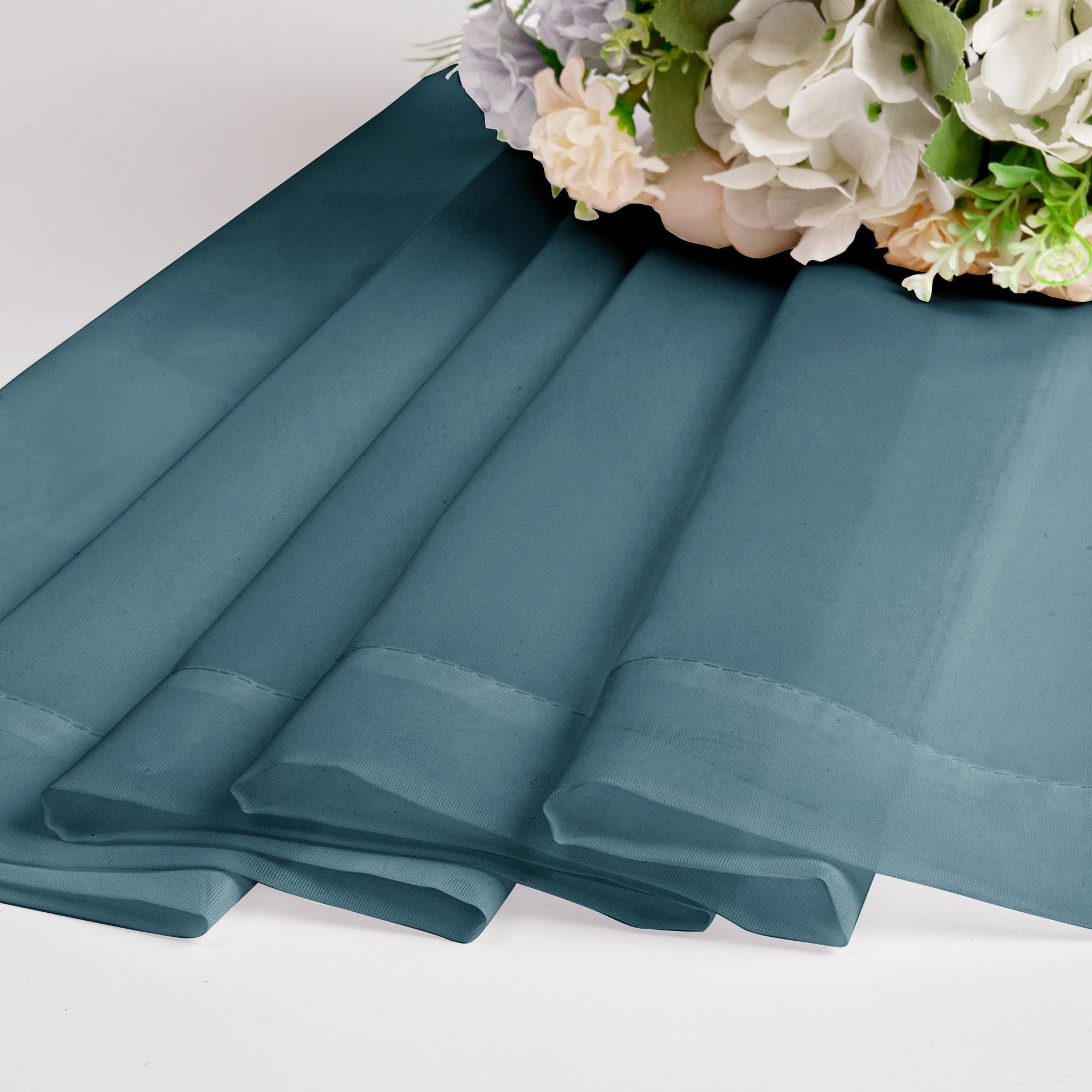 Stone Blue Sheer Curtains 45 Inch Long 2 Panels (2 Count)