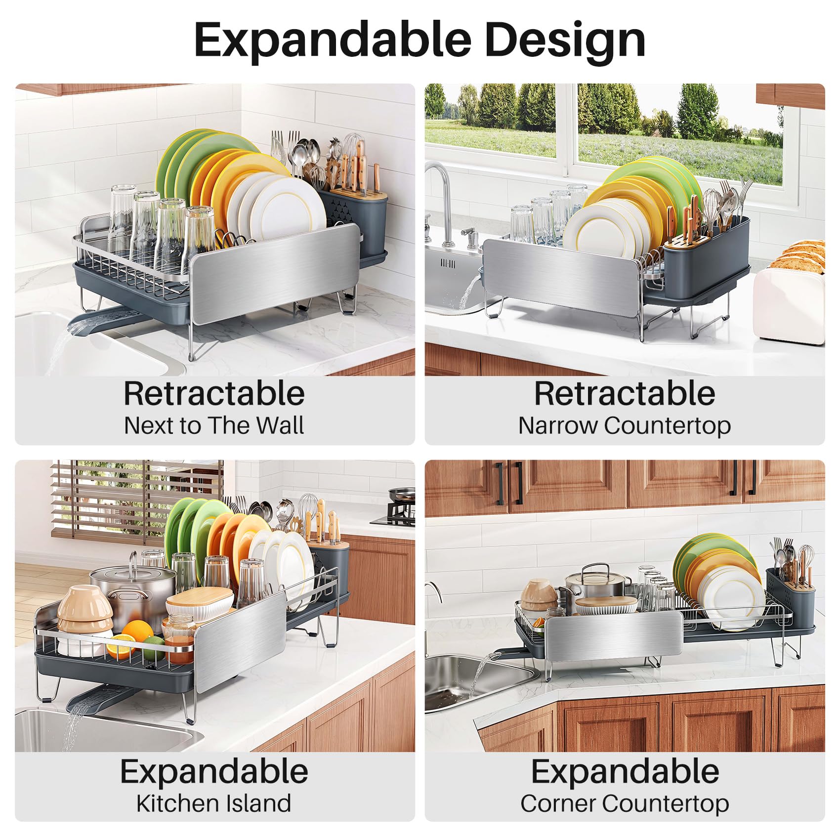 Stainless Steel Dish Drying Rack for Kitchen Counter