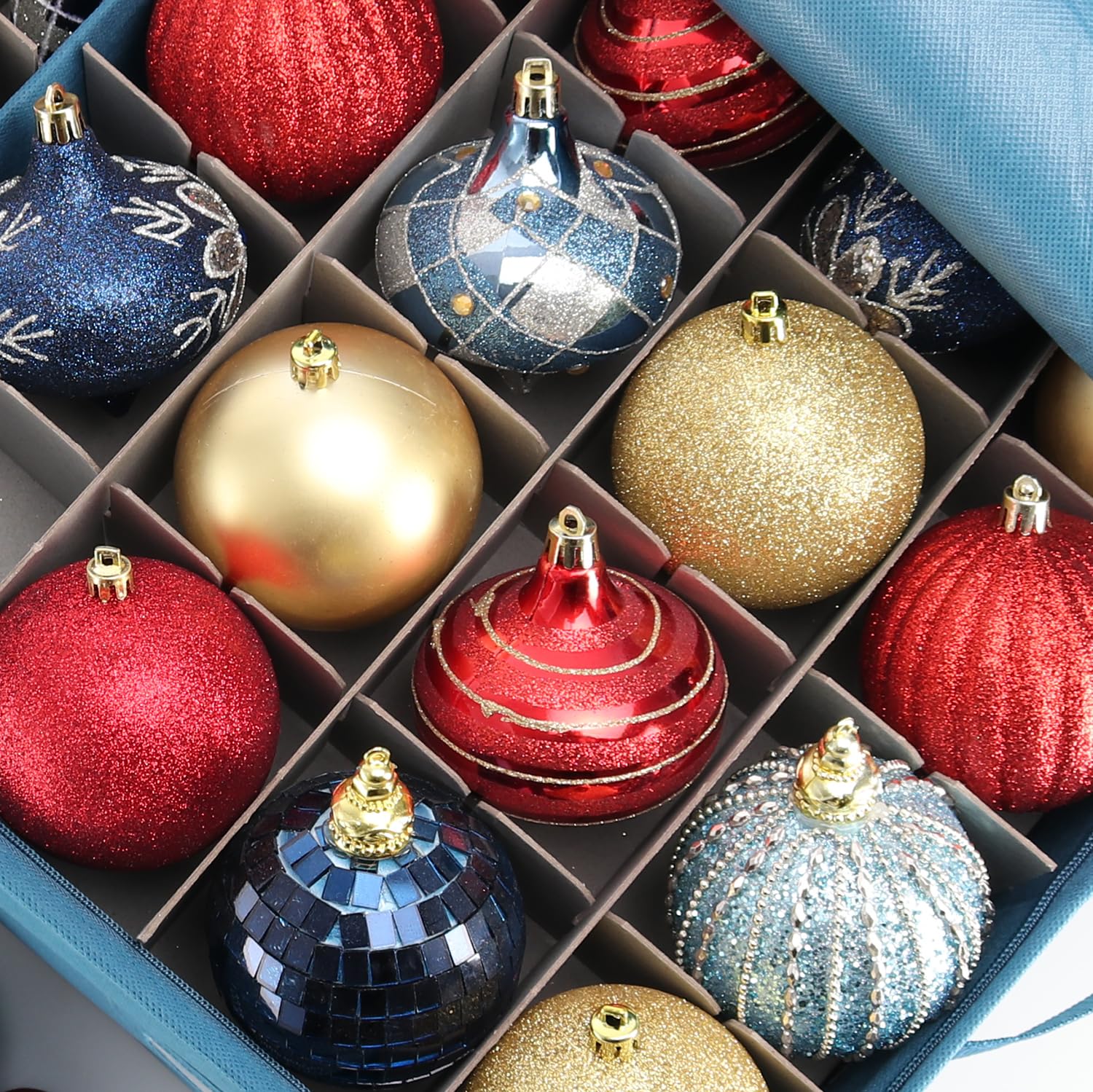 Christmas Ornament Storage Box With 4 Inner Tray Dividers