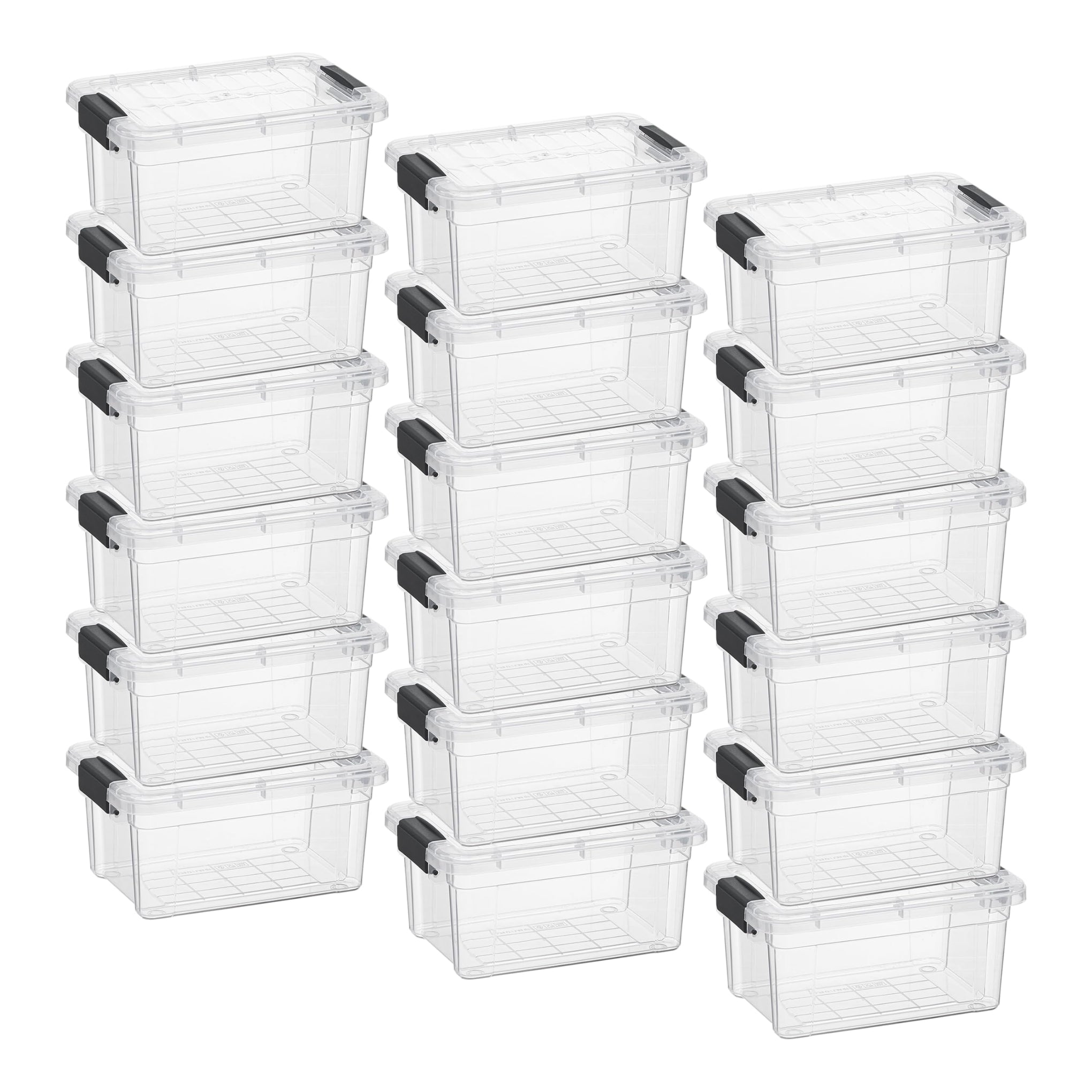 3.4 Quart Clear Plastic Storage Boxes with Lids (18 Count)