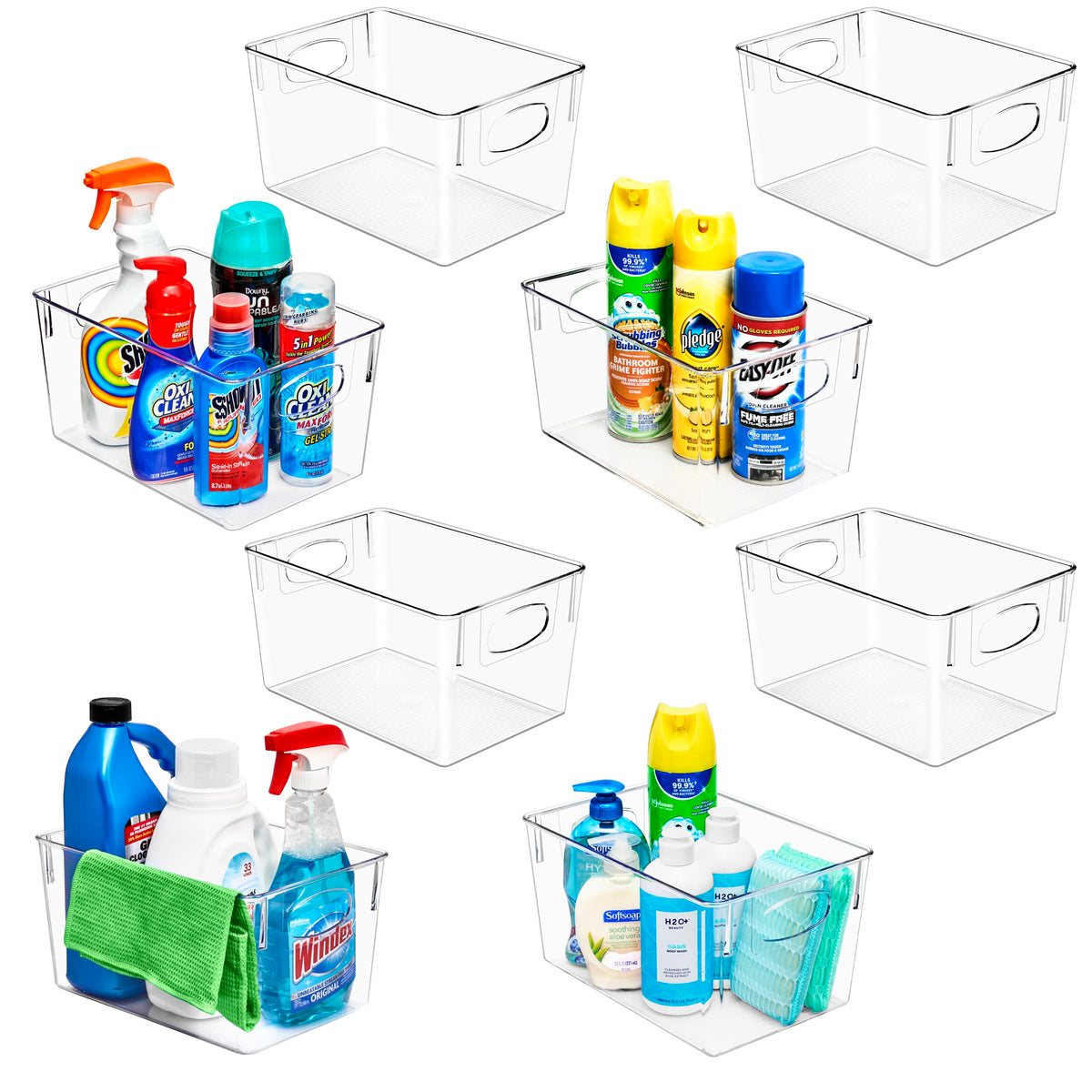 8 Pack Large Clear Plastic Storage Bins (8 Count)