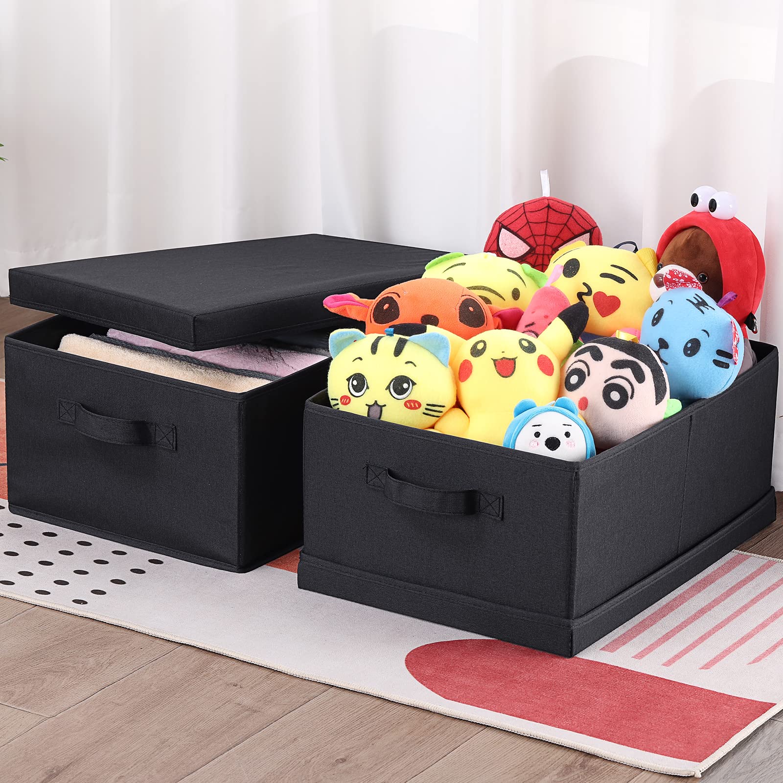 Storage Bins with Lids for Organizing (2 Count)