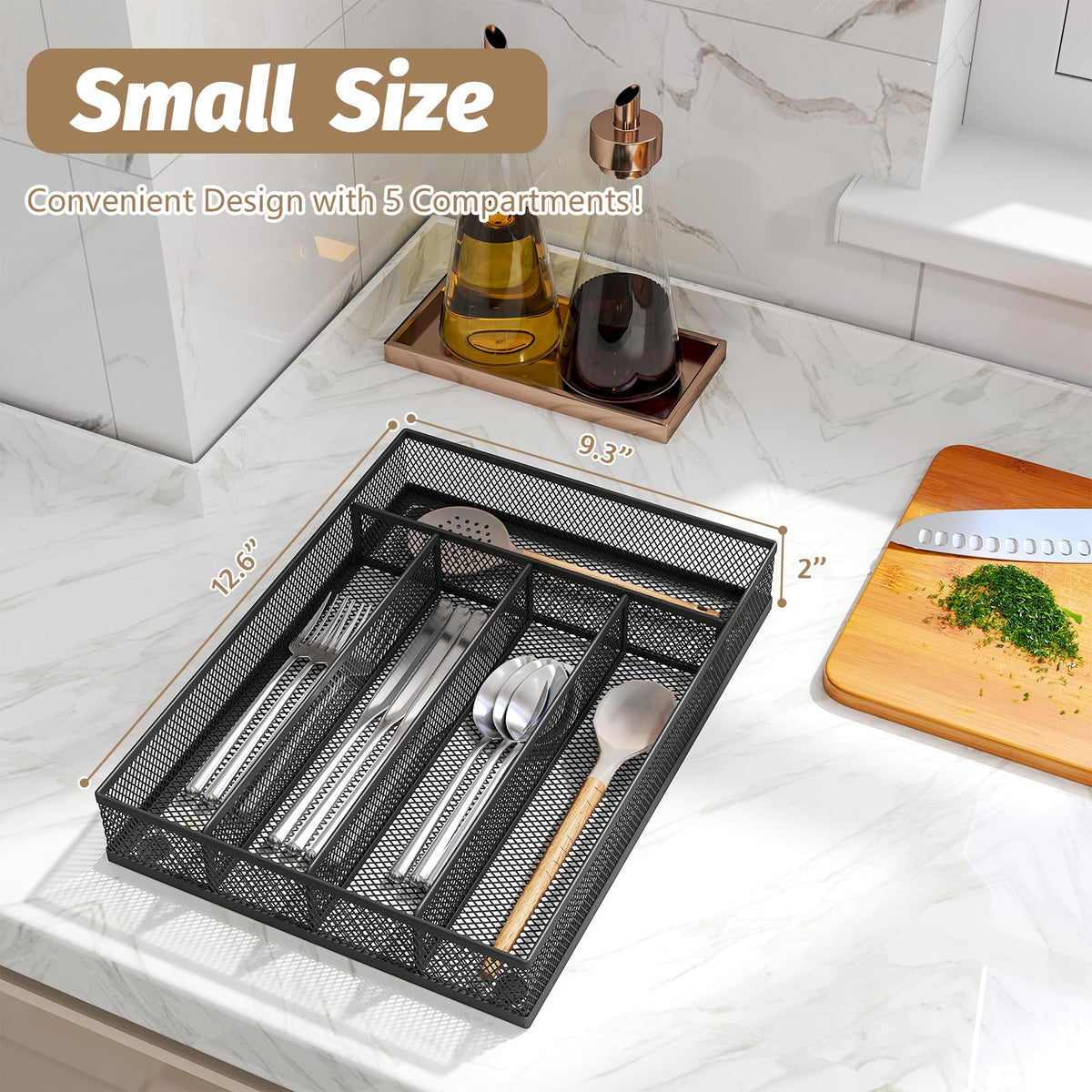 mesh silverware tray for drawer