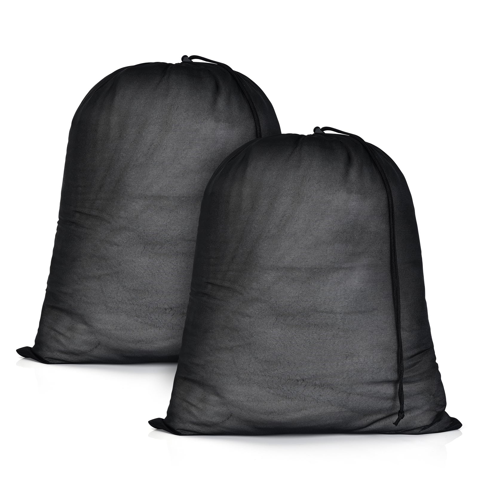 20x24 inch Mesh Laundry Bags 2 Pack Fine Mesh Heavy Duty Drawstring Bag Washable Medium Toy Sack Washing Bag for Home Dorm Hotel Camp Beach Travel Storage Don't Drying (2 Count)