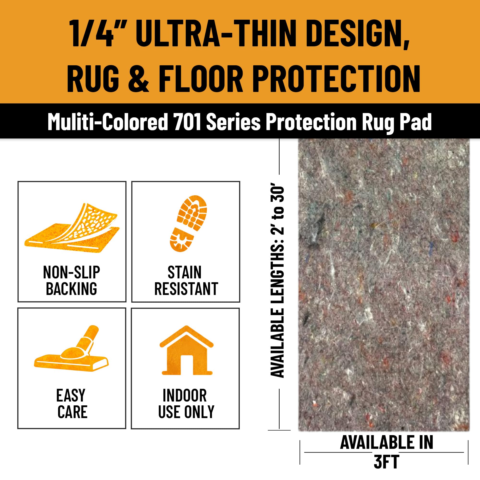 3' x 8' Non Slip Rug Pad Gripper 1