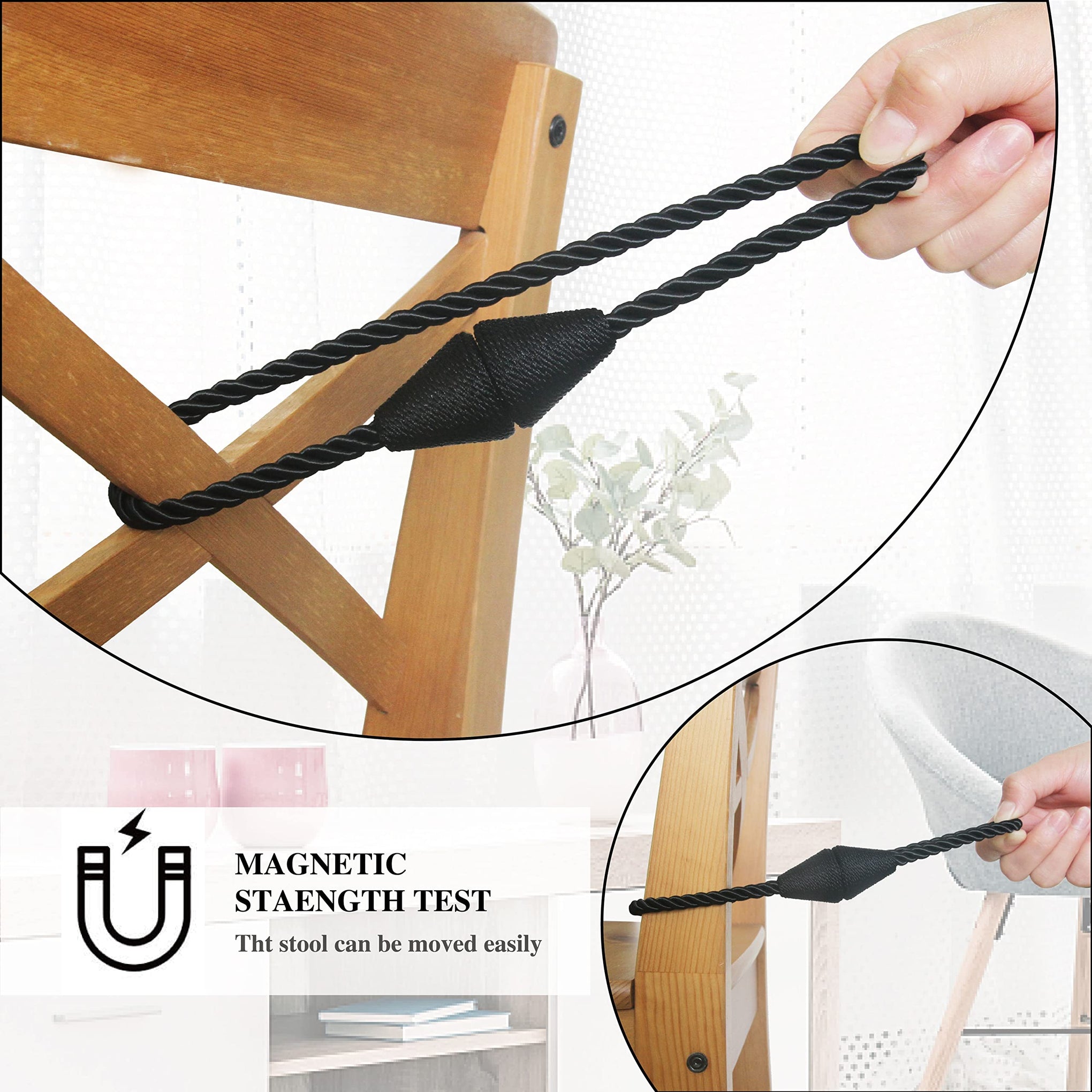 Magnetic Curtain Tiebacks Rope Decorative Holdbacks for Drapes Nieffeiy
