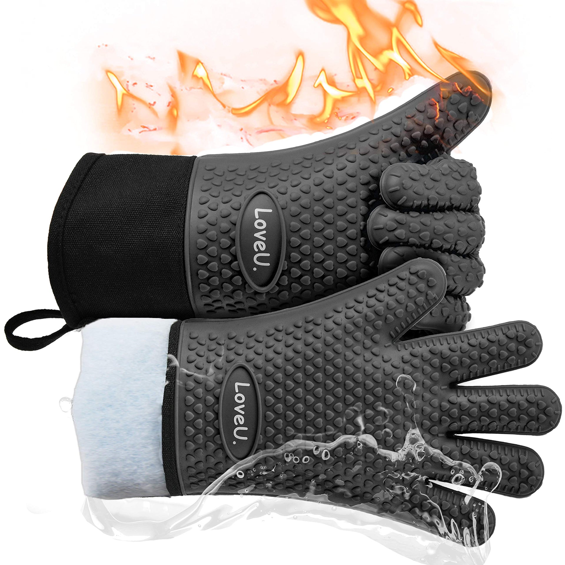 Silicone Oven Mitts Gloves (2 Count)