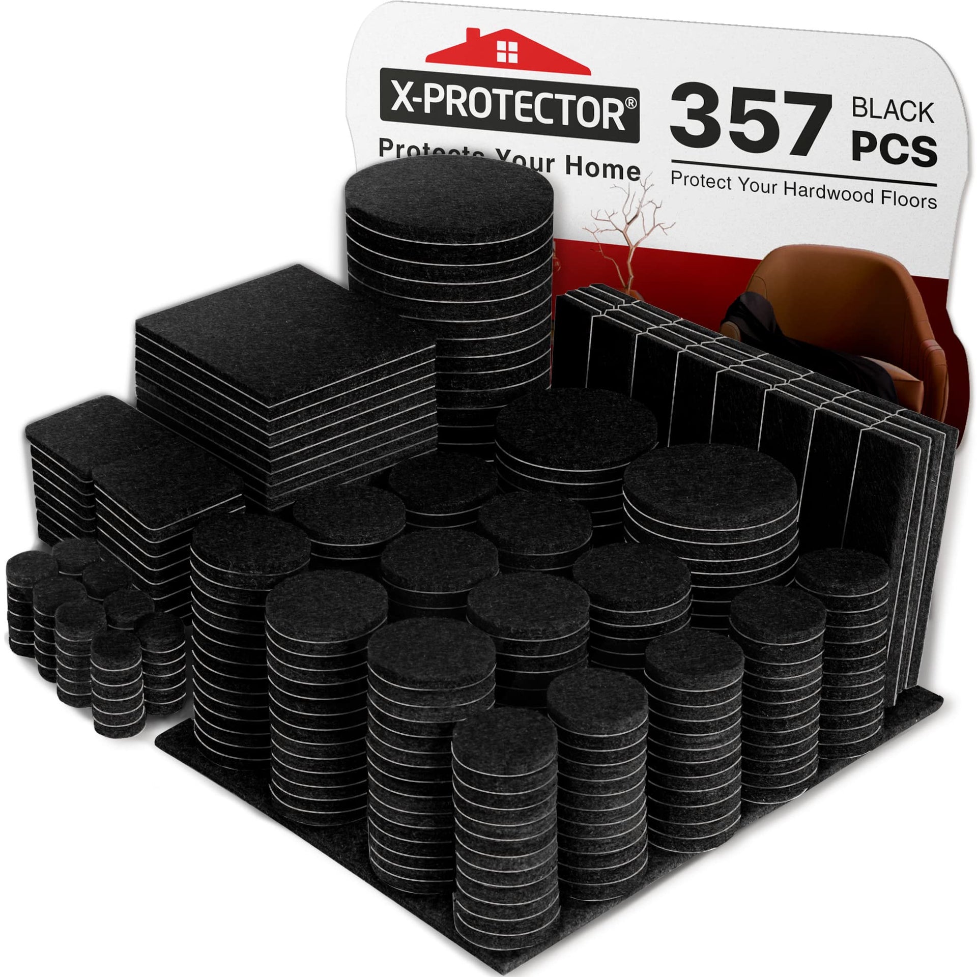 357 Pcs Black Felt Furniture Pads (357 Count)
