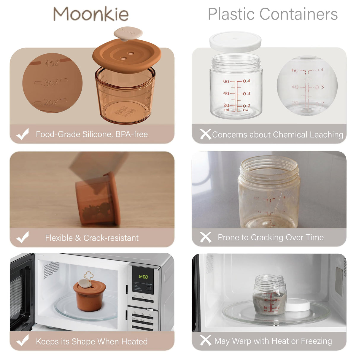 Silicone Baby Food Containers (10 Count)