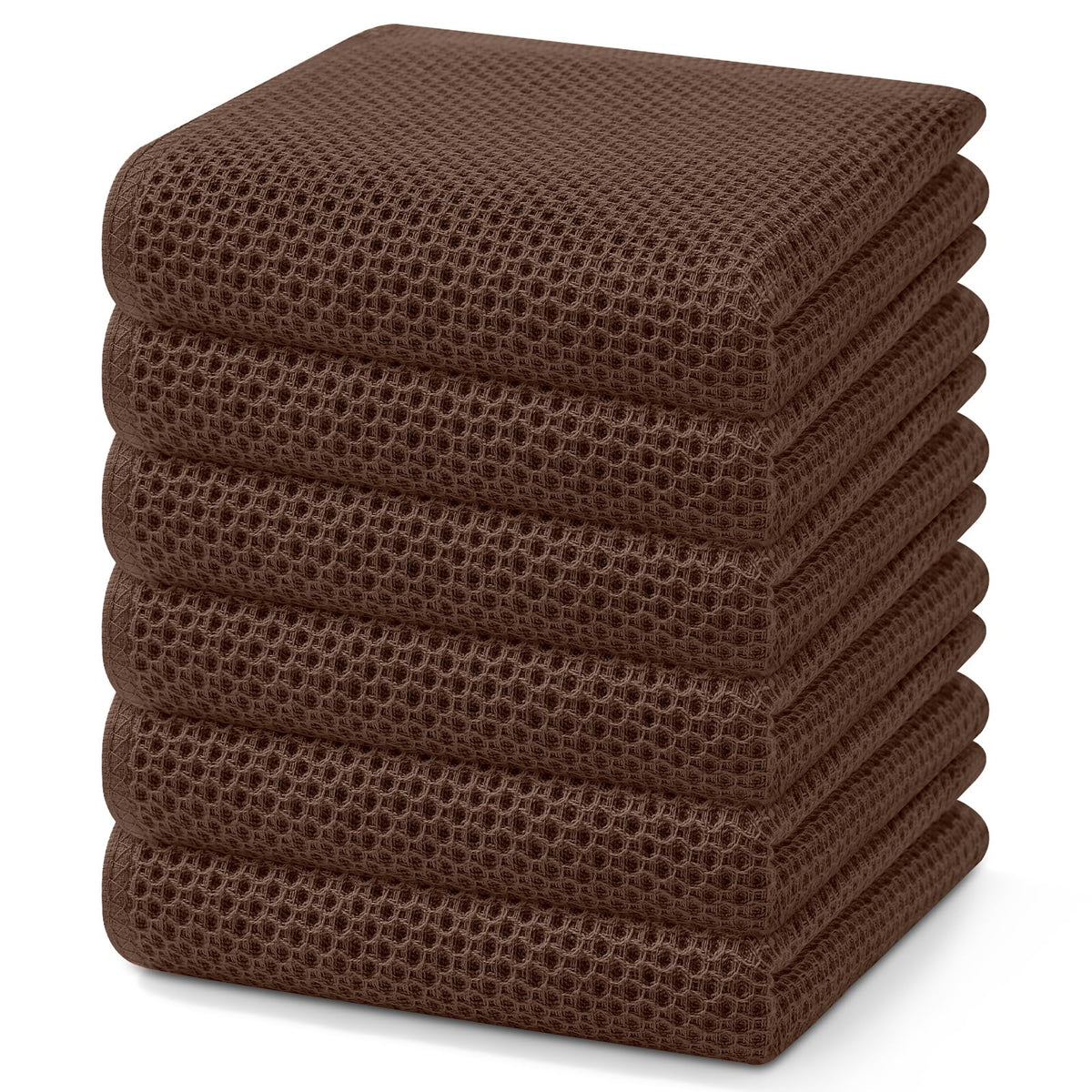 100% Cotton Waffle Weave Kitchen Dish Towels 6 (6 Count)