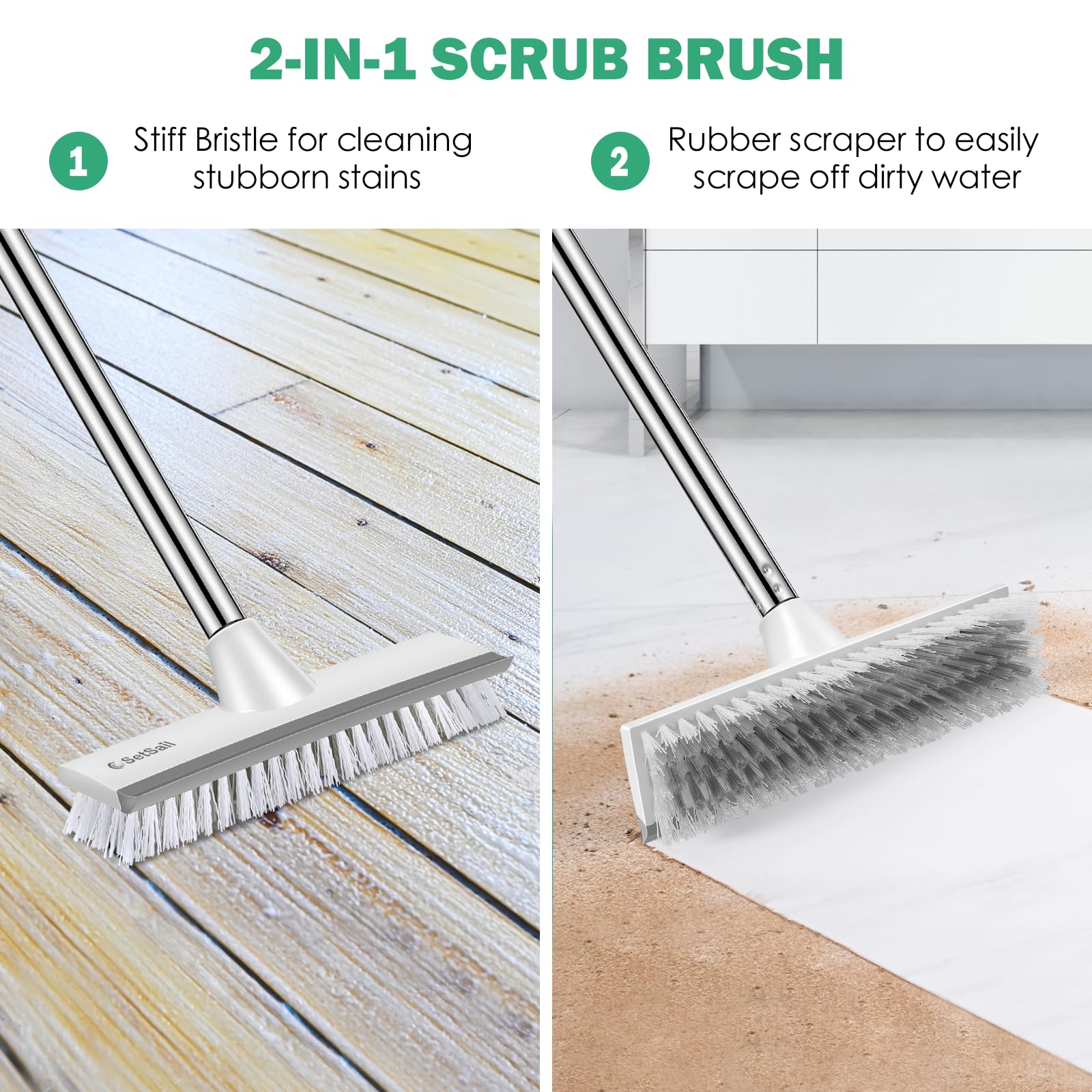 Floor Scrub Brush and Grout Brush with 51