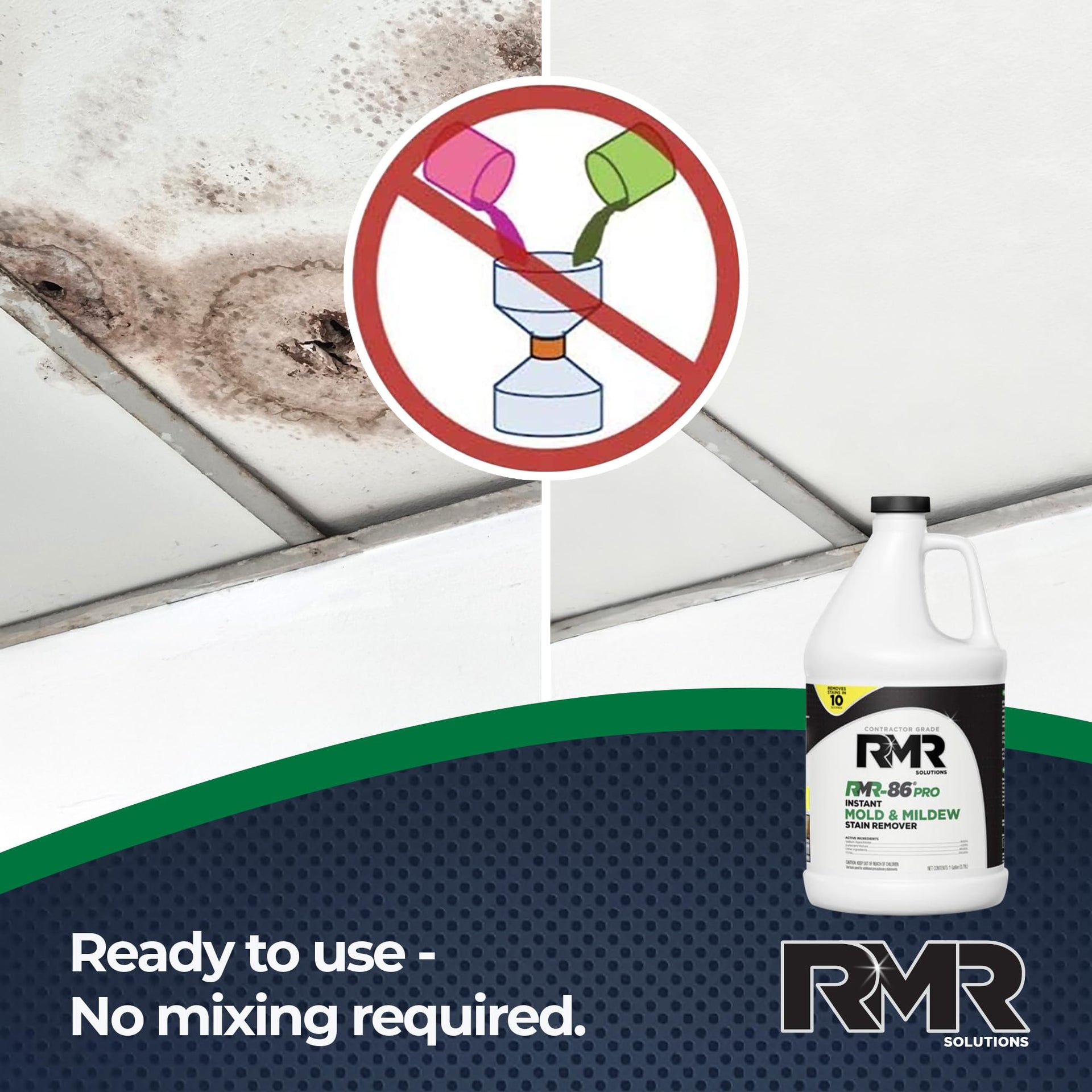 RMR 86 Pro Contractor Grade Mold Stain & Mildew Stain Remover Cleaning Solution (128 Fl Oz)