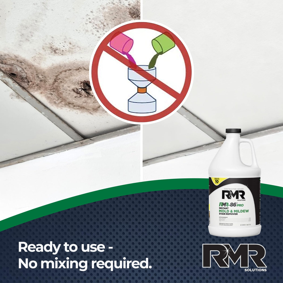 RMR 86 Pro Contractor Grade Mold Stain & Mildew Stain Remover Cleaning Solution (128 Fl Oz)