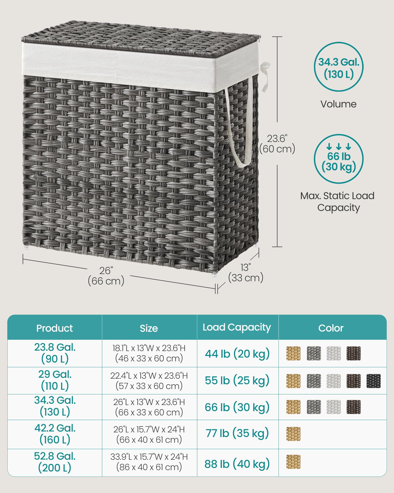 Laundry Hamper with Lid - ModHome Supplies