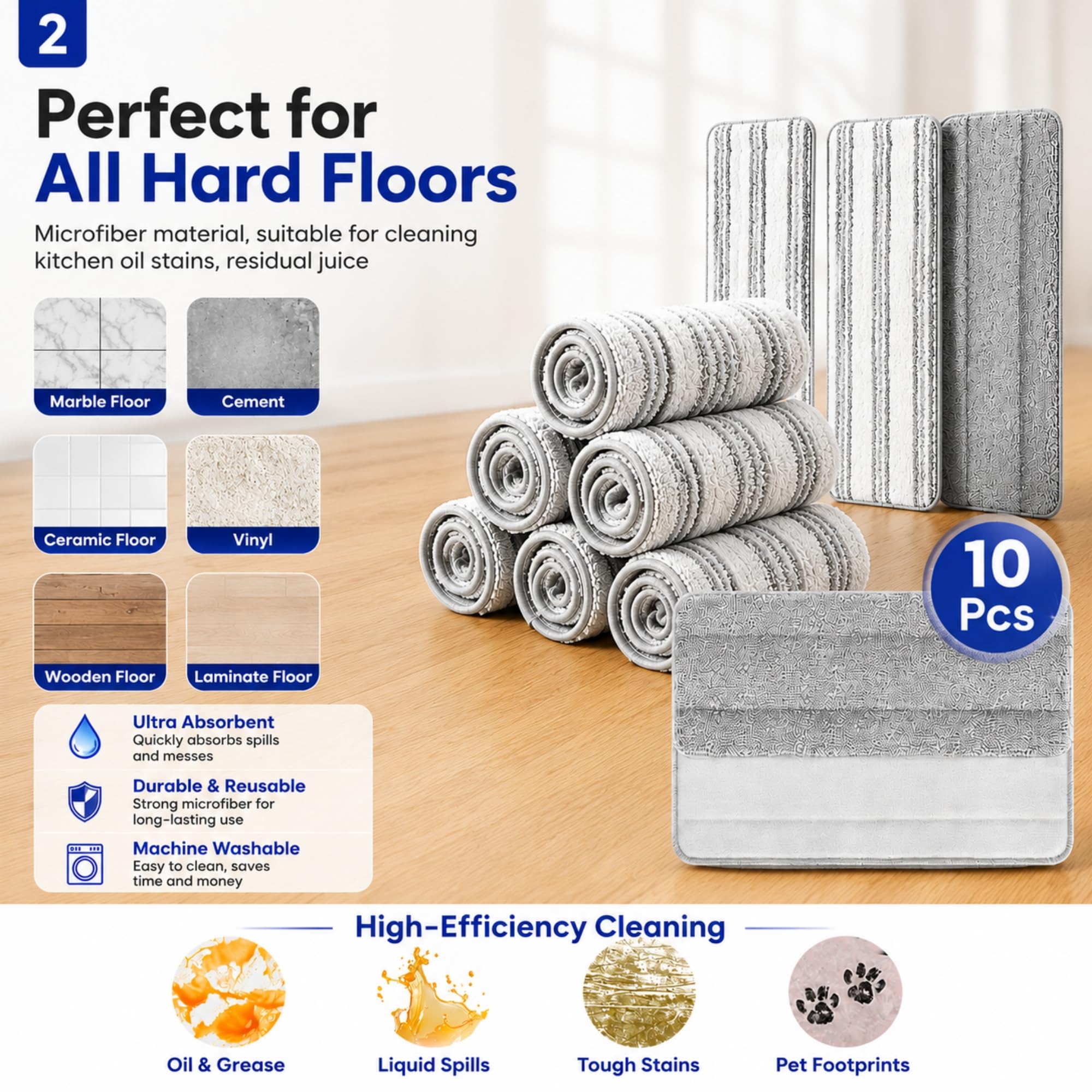 Blueark Replacement Mop Pads (10 Count)