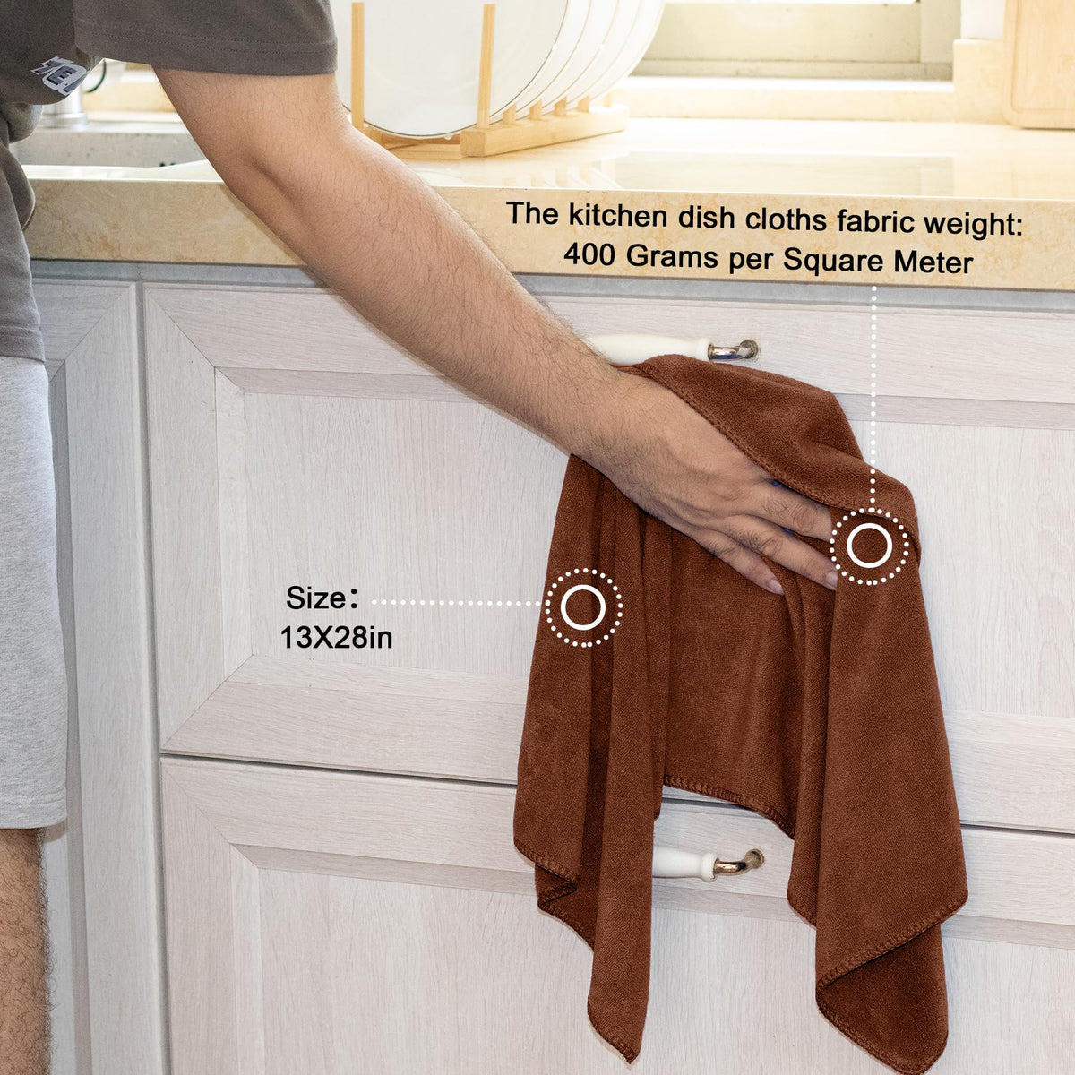 Microfiber Kitchen Dish Towels for Washing Dishes 8 Pack (8 Count)