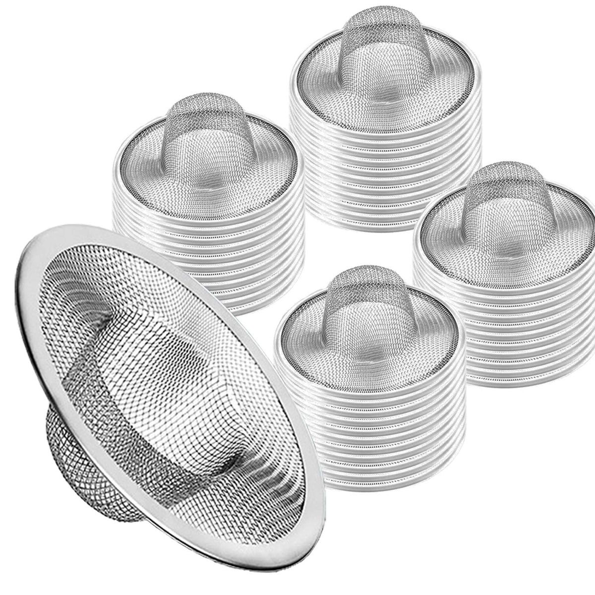 50pcs Heavy Duty Stainless Steel Slop Basket Filter Trap (50 Count)