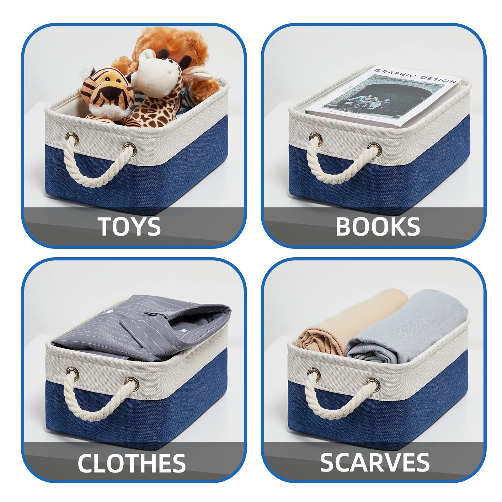 Small Storage Baskets for Shelves (6 Count)