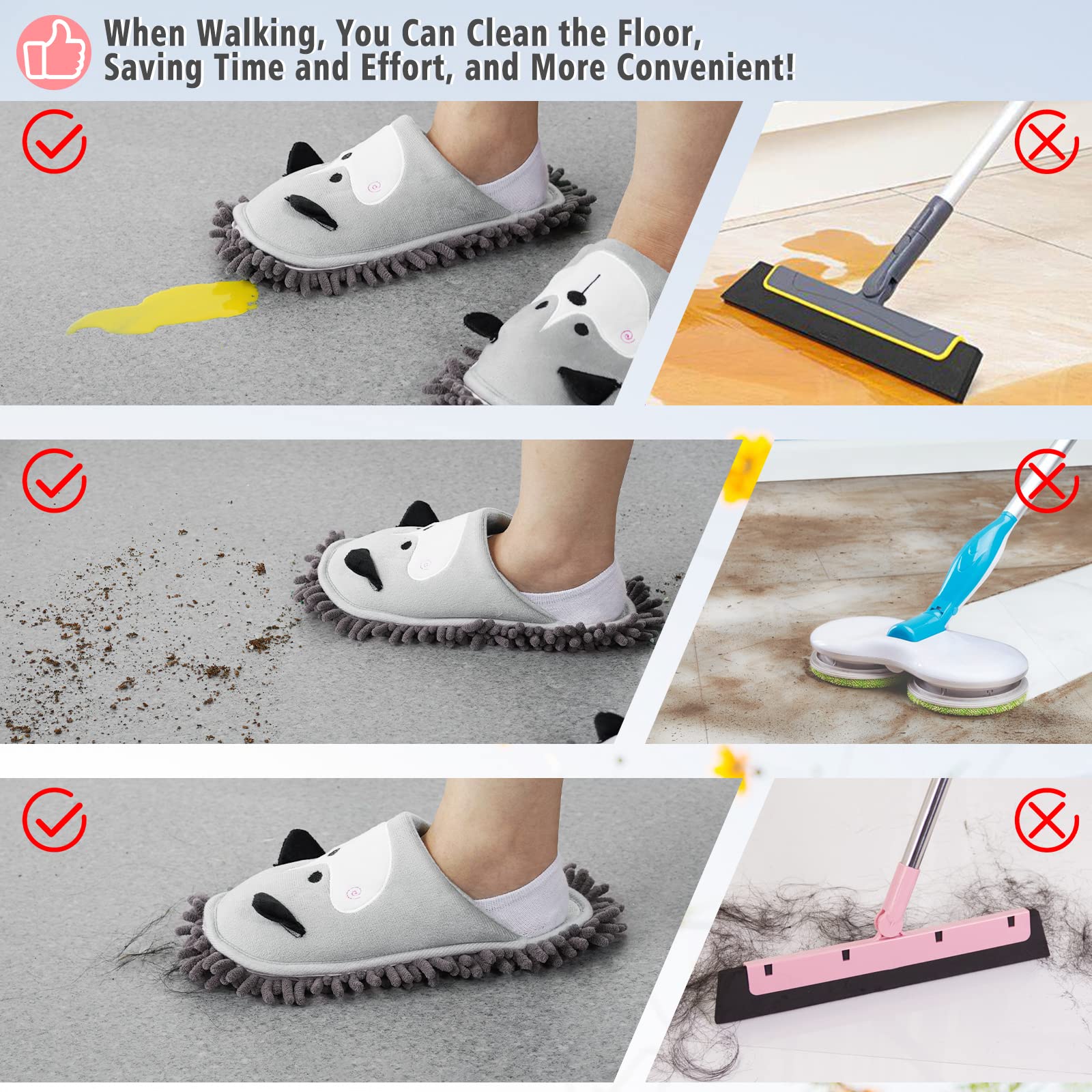 Detachable Dog Mop Slippers for Floor Dusting