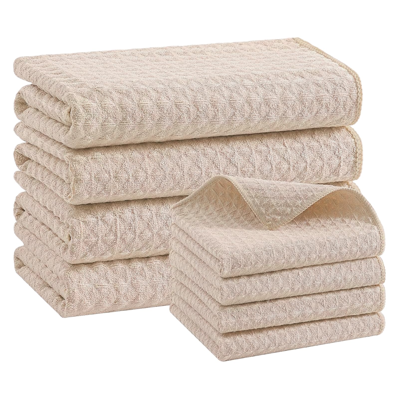 Microfiber Kitchen Towels and Dishcloths Sets (8 Count)