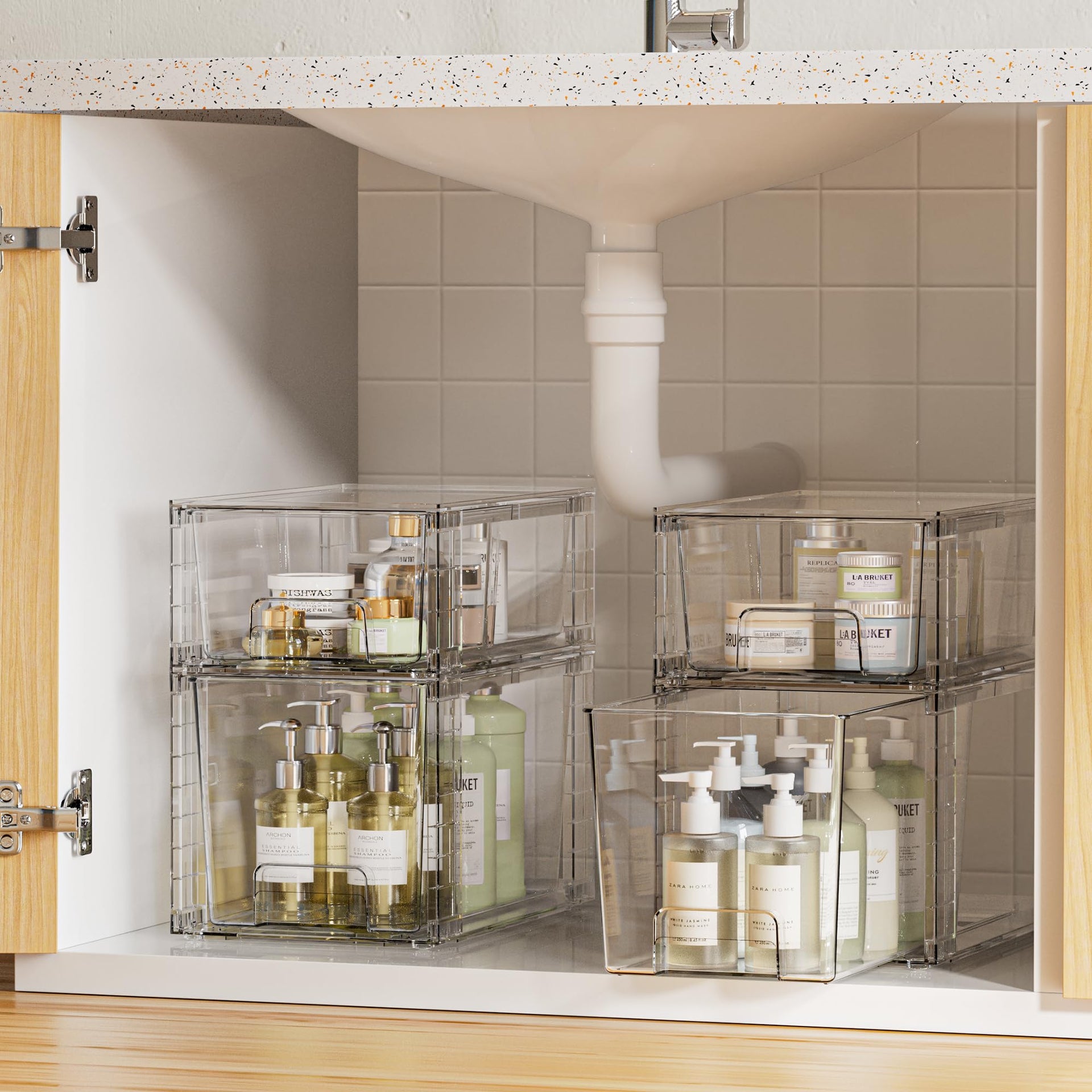 Clear Stackable Storage Drawers (6 Count)