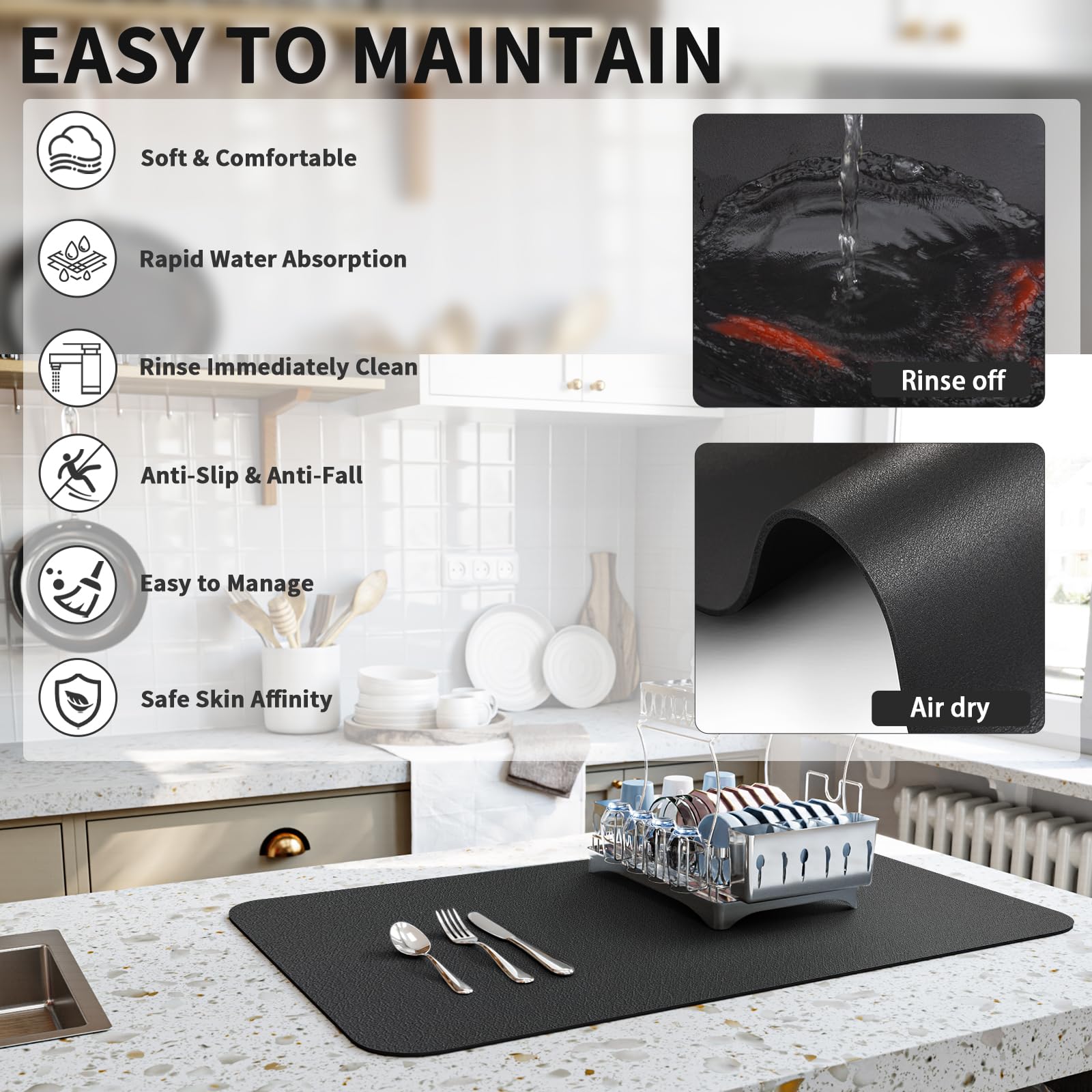 Dish Drying Mat for Kitchen Counter