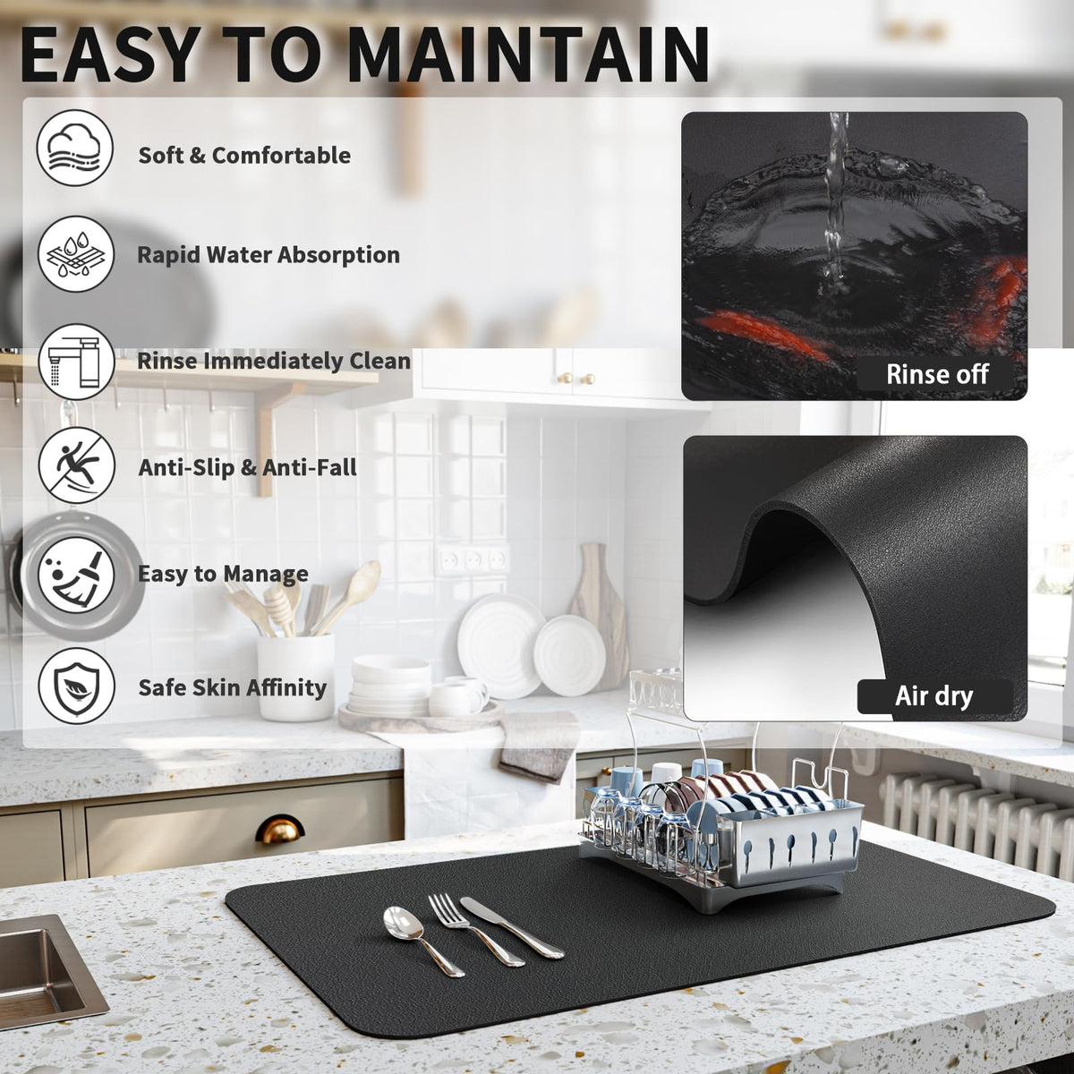Dish Drying Mat for Kitchen Counter