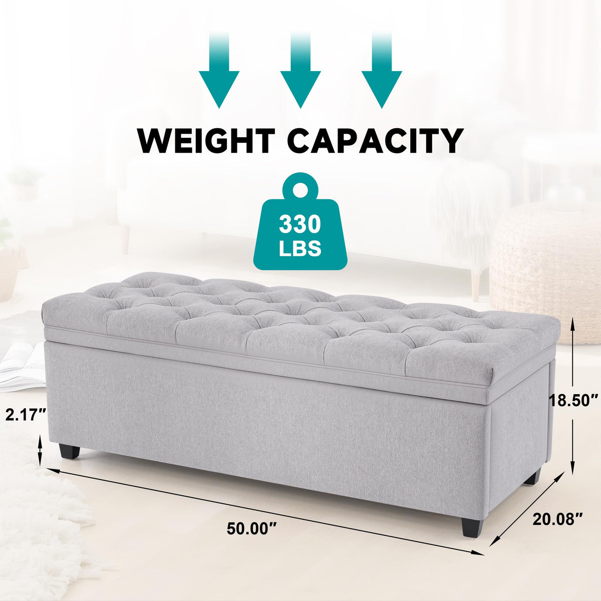 50 Inch Large Storage Ottoman