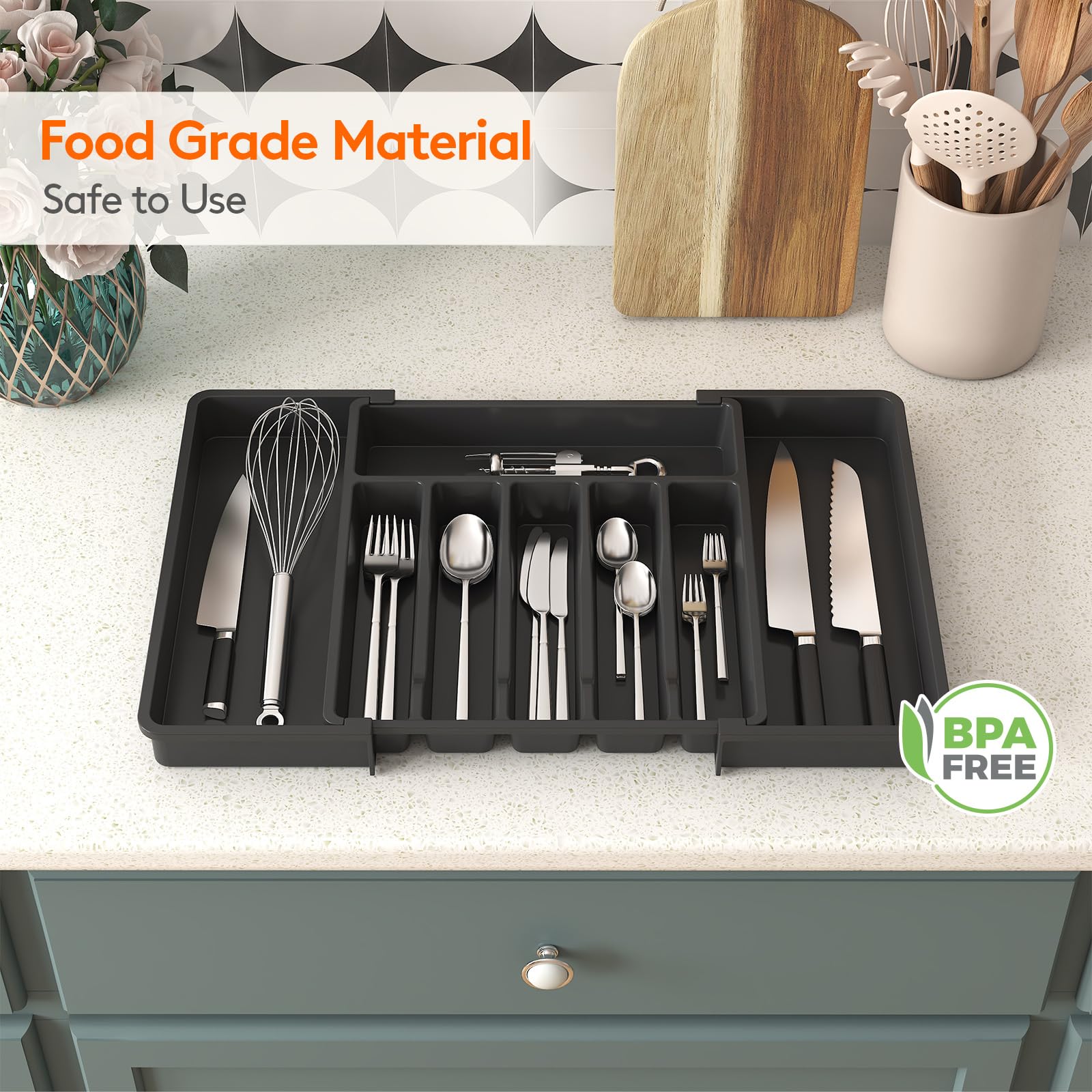 Extra Large Silverware Drawer Organizer