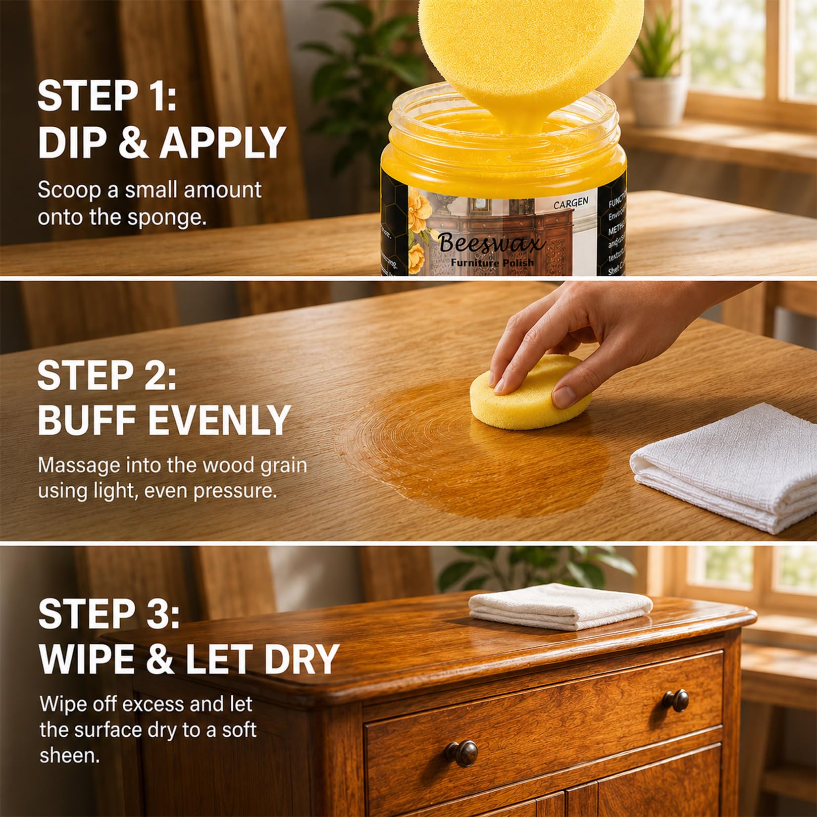 3PCS Beeswax Wood Polish (8.46 Ounce)