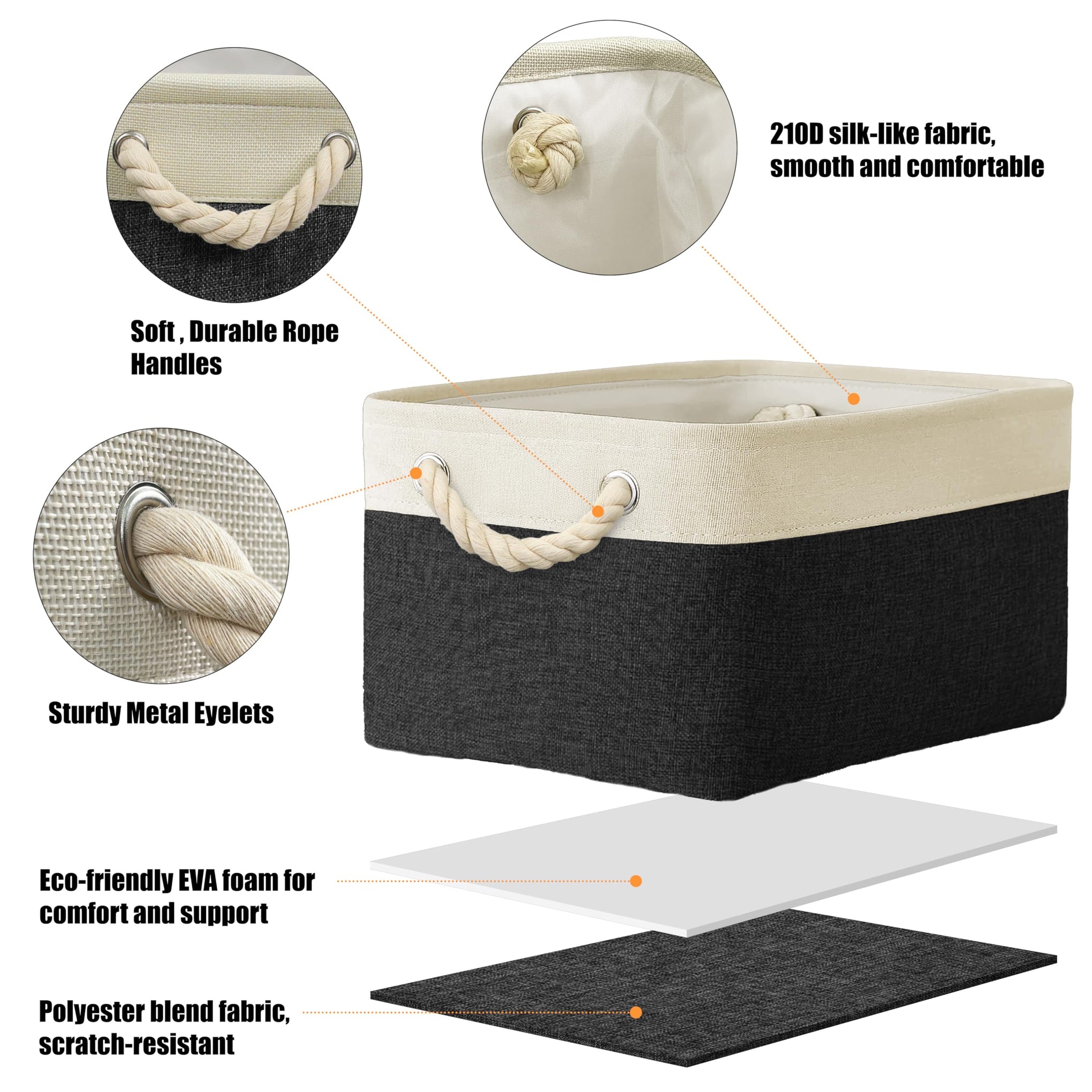 15.7" x 12" Wide & Low Fabric Storage Bin (3 Count)