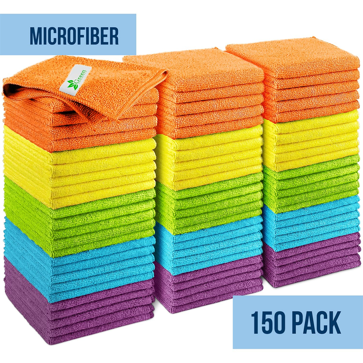 Microfiber Cleaning Cloth 11.5" x 11.5" 150 Pack (150 Count)