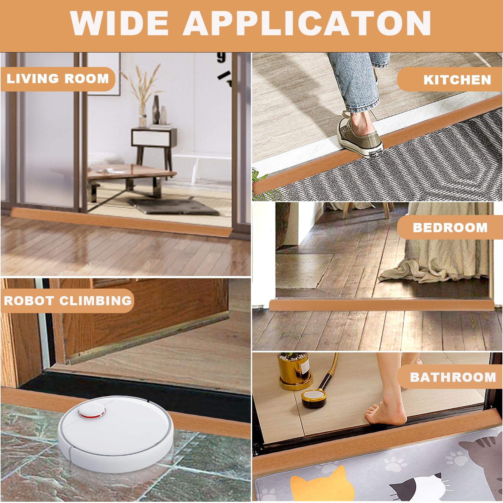 Vinyl Door Threshold Flooring Transition Strip Self Adhesive Carpet Edging Strip for Laminate Doorway Edge Threshold from 1