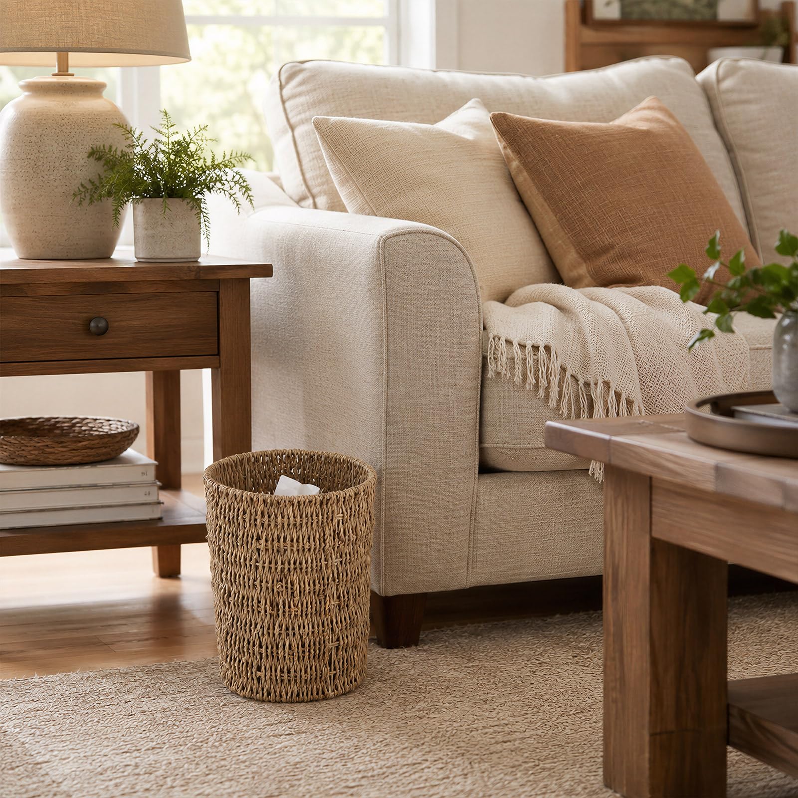Wicker Trash Can