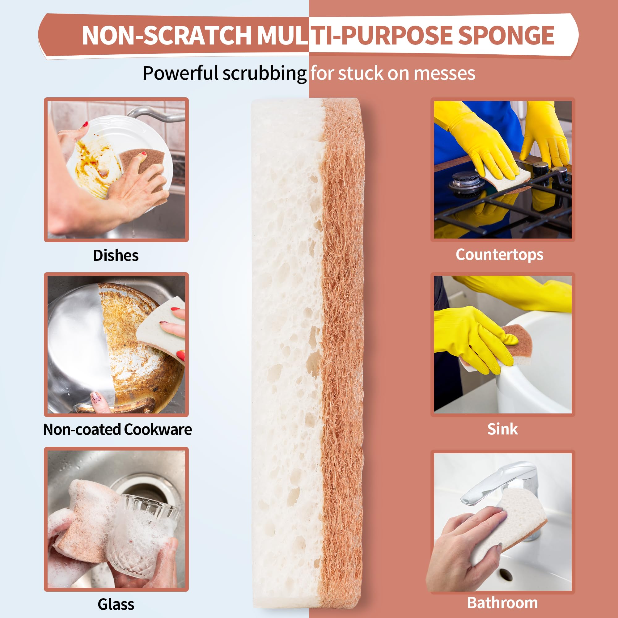 Natural Dish Sponge 24 Pack (24 Count)