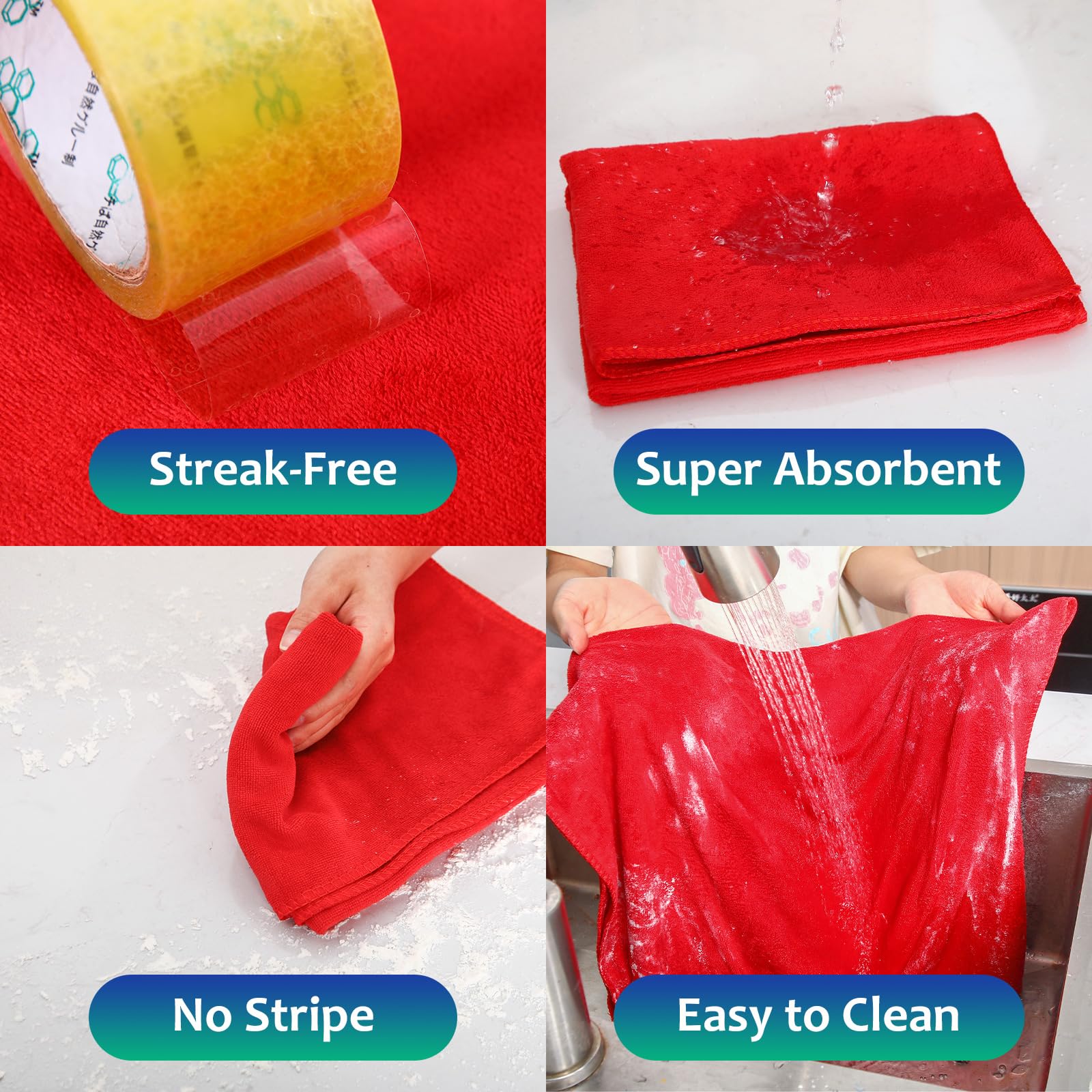 3 Pcs Extra Large Microfiber Cleaning Cloth 30" x 20" Washable Reusable Microfiber Towel Streak Free Lint Free Cloth for Cleaning Home Glass Office Window Bathrooms
