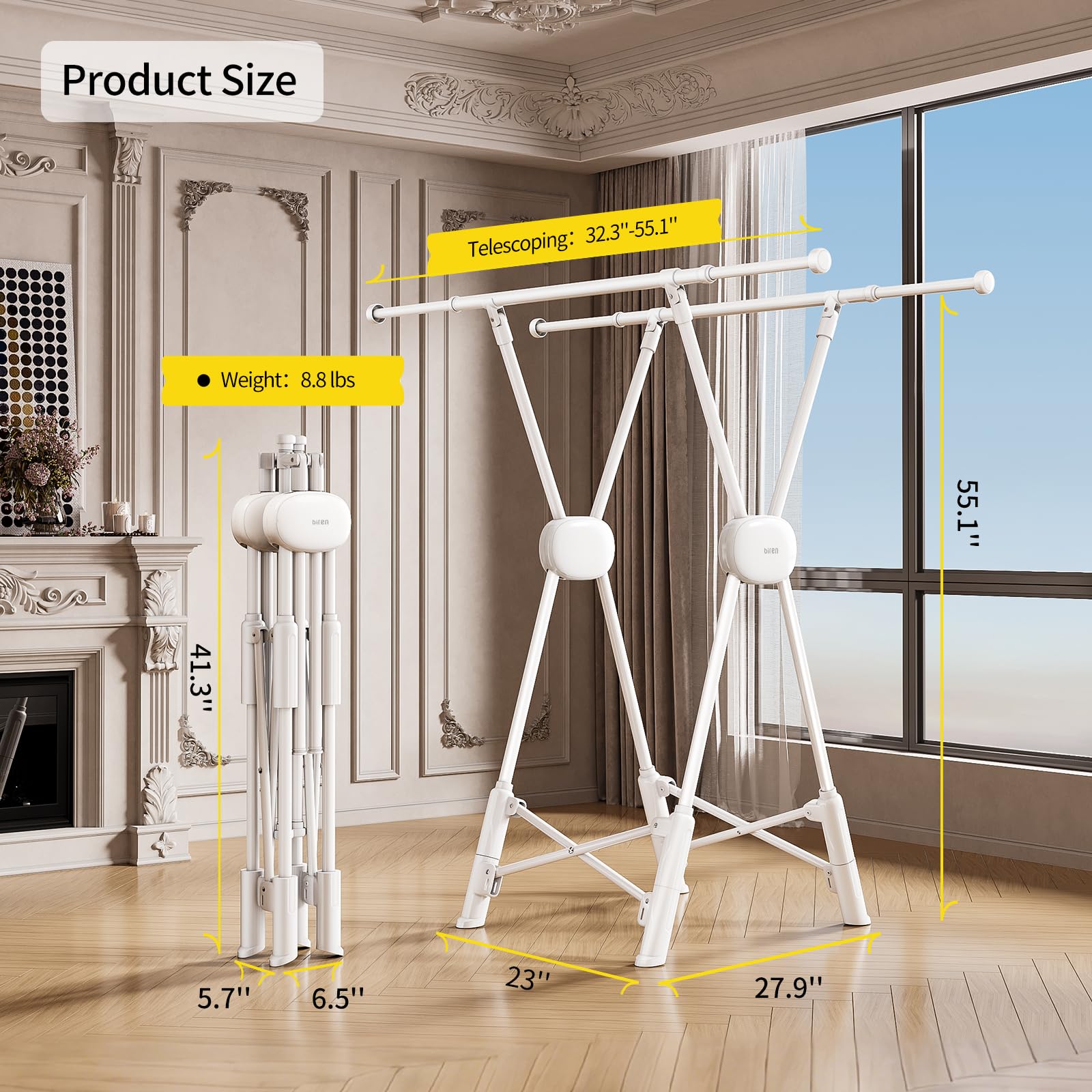 Clothes Drying Rack Heavy Duty Clothing Racks Foldable Laundry Rack Two Drying Modes Garment Racks for Drying Clothes