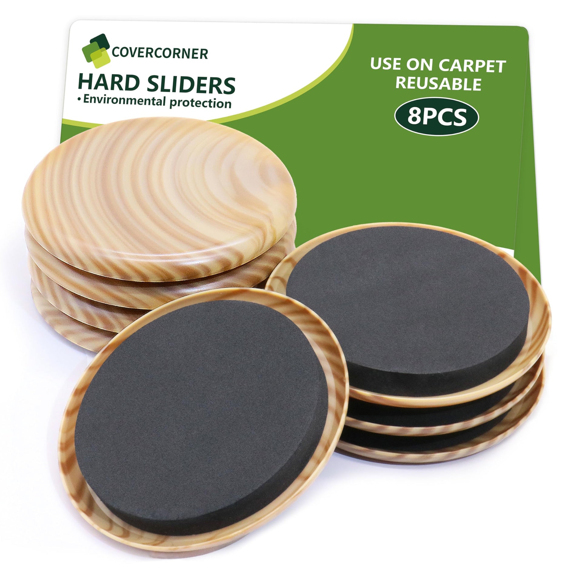 Furniture Sliders for Carpet 8 PCS (8 Count)