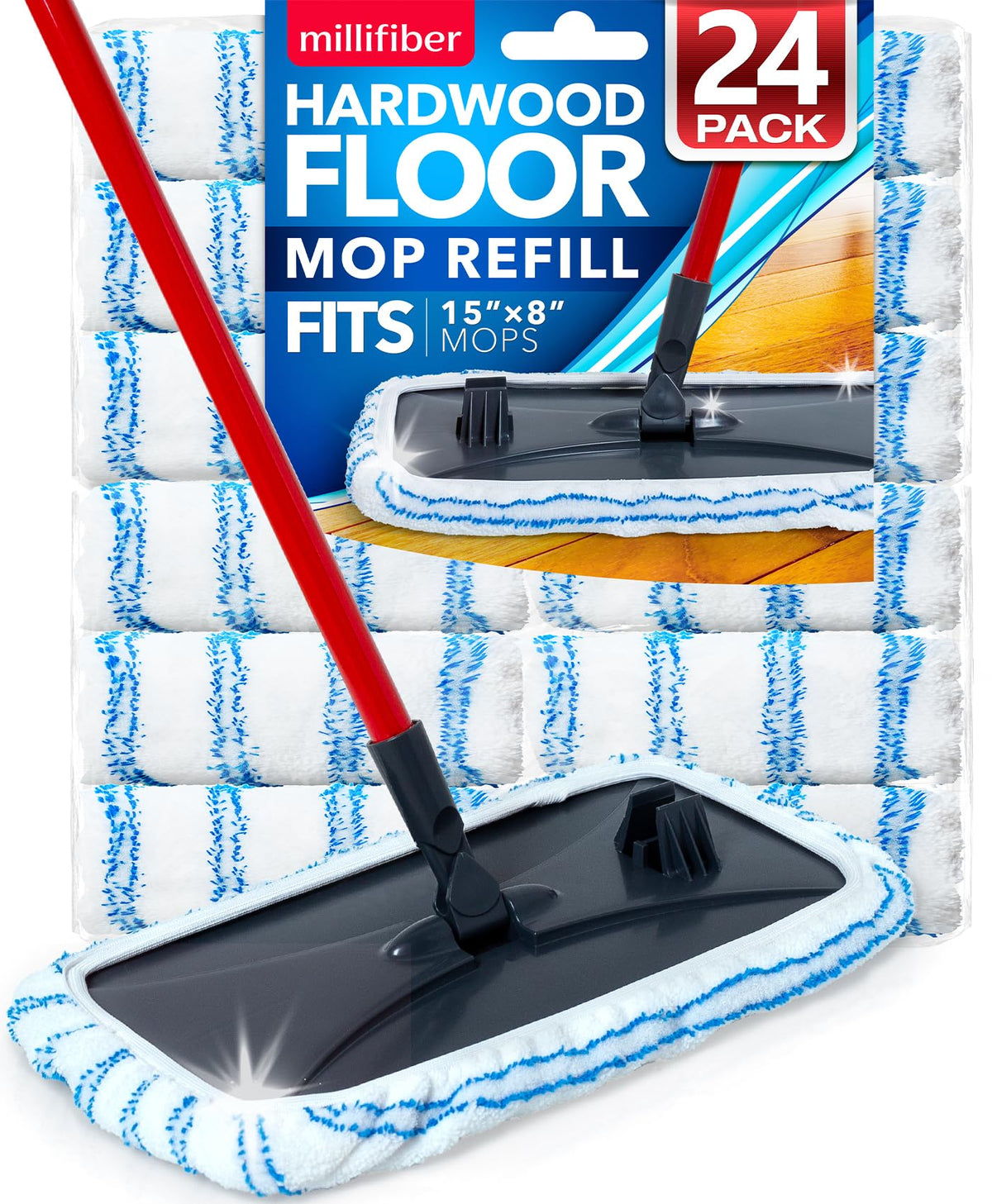 Microfiber Mop Refills 15x8 in. (24 Count)