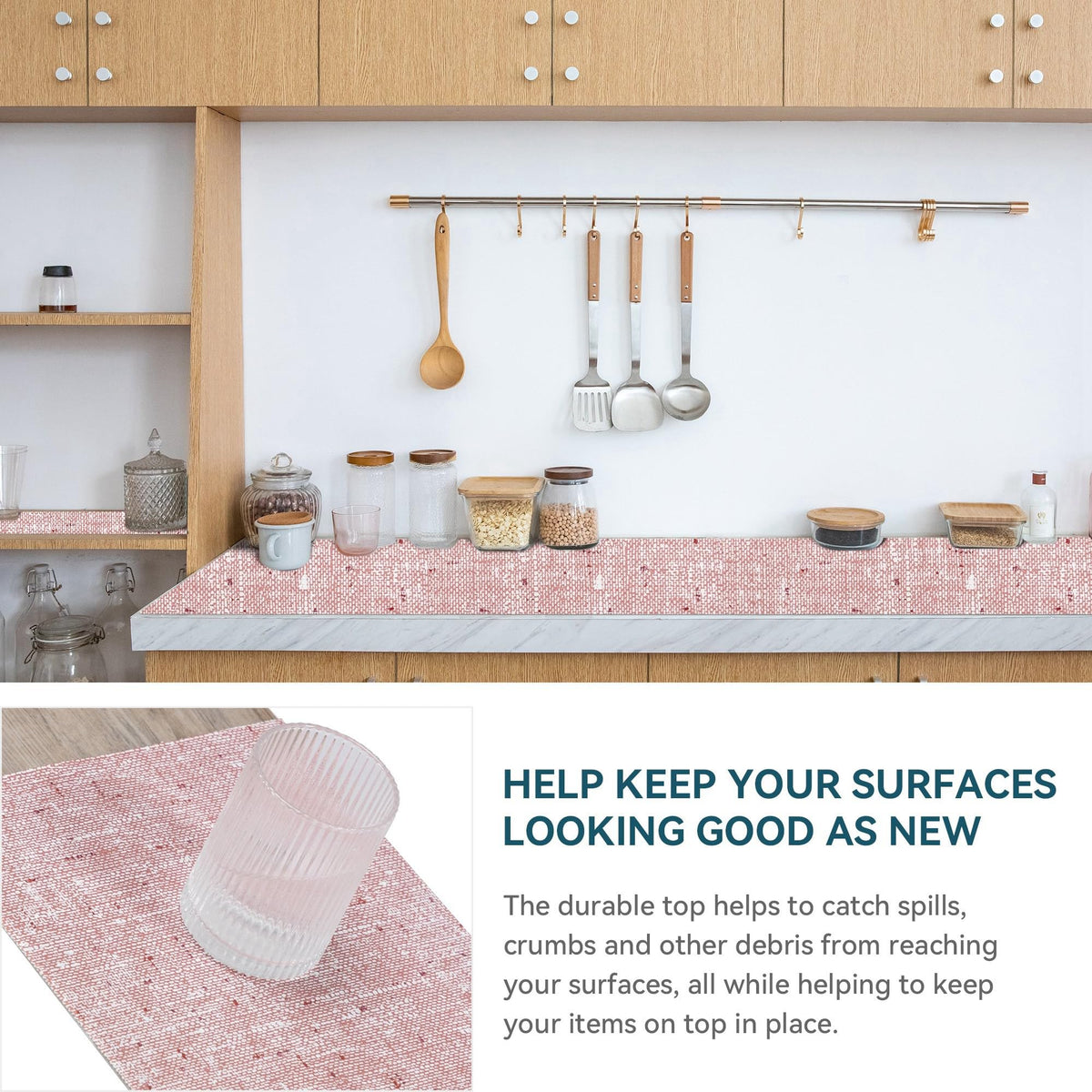 20 x 72 Inch Cupboard Liner Shelving Paper for Cabinets and Drawers Pantry Shelf Liners (1440 sq inches sq inches)