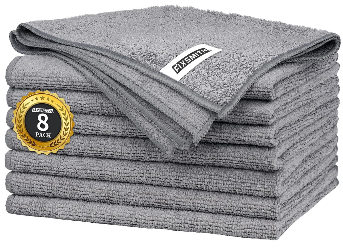 Grey Microfiber Cleaning Cloth (8 Count)