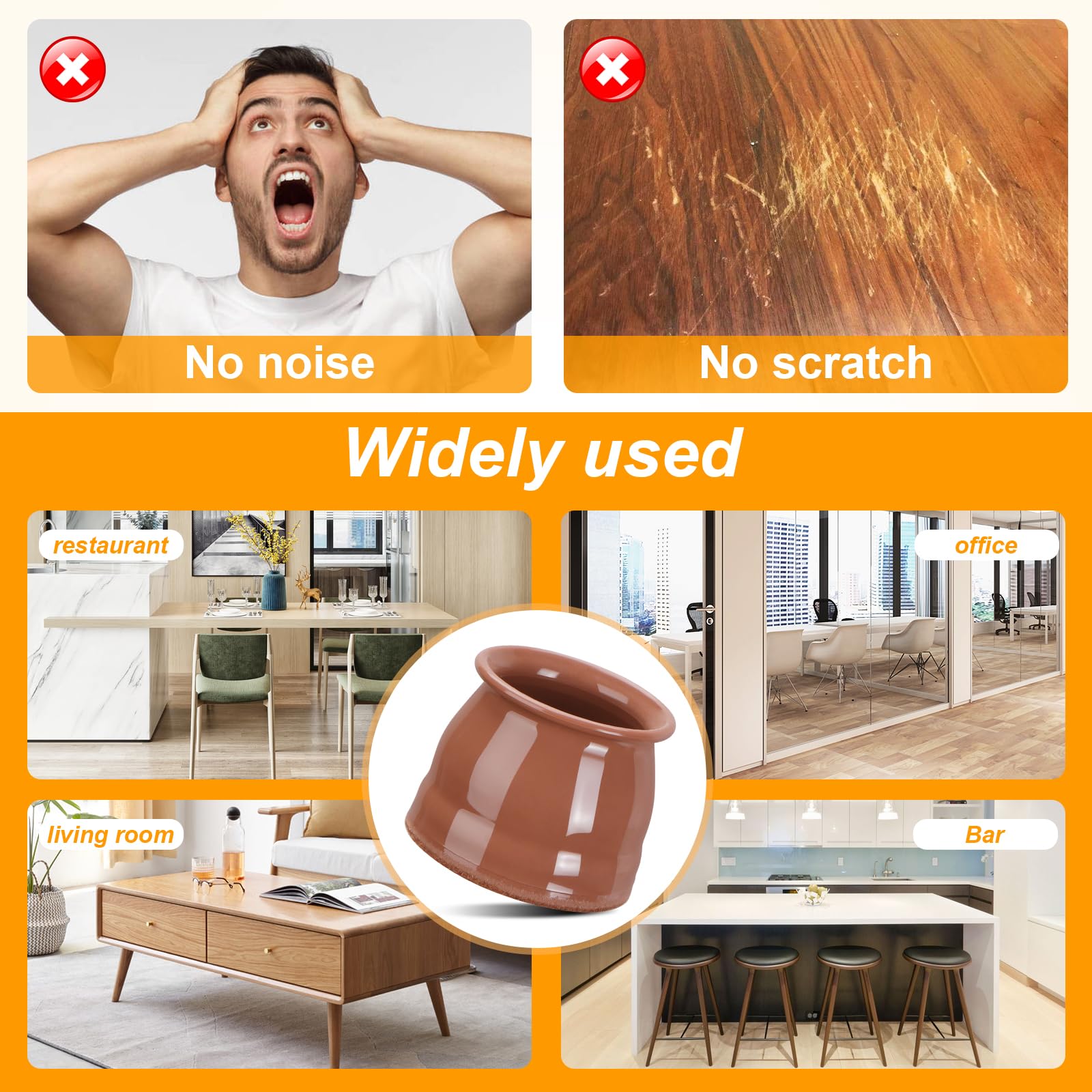 32 Pack Chair Leg Floor Protectors for Hardwood Floors (32 Count)