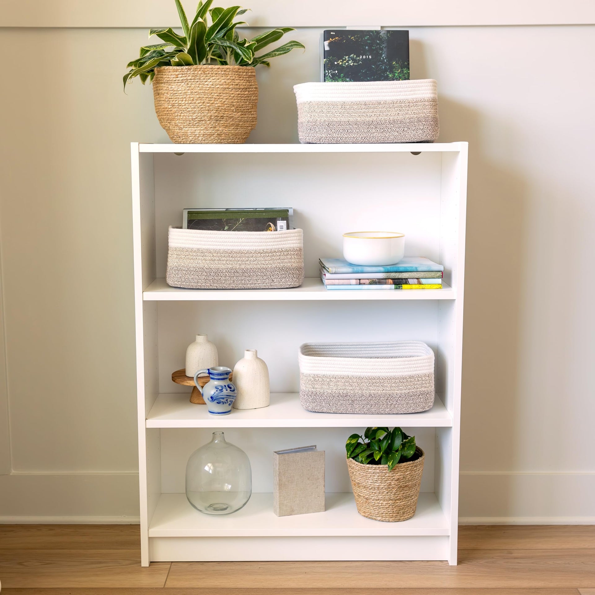 13.5”x8.5”x5.5” Storage Baskets for Shelves 3 Pack (3 Count)