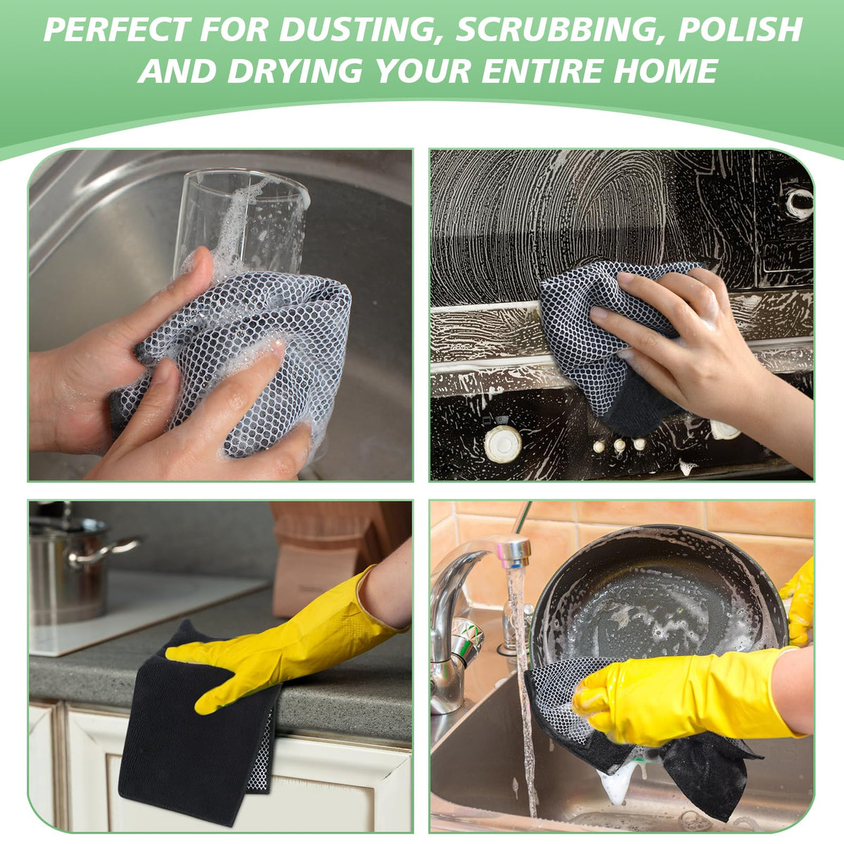 Dish Cloth for Washing Dishes Kitchen Washcloth Cleaning Cloth (20 Count)