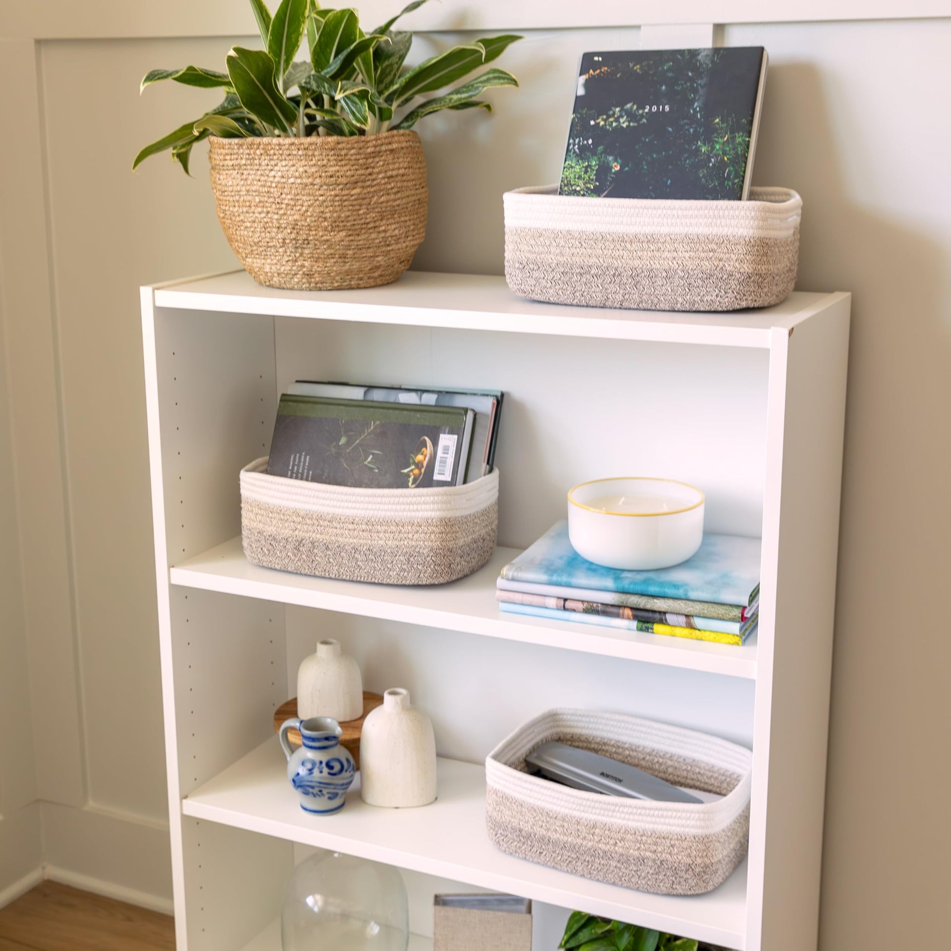 11.8"x8"x4.5” Storage Baskets for Shelves 3 Pack (3 Count)